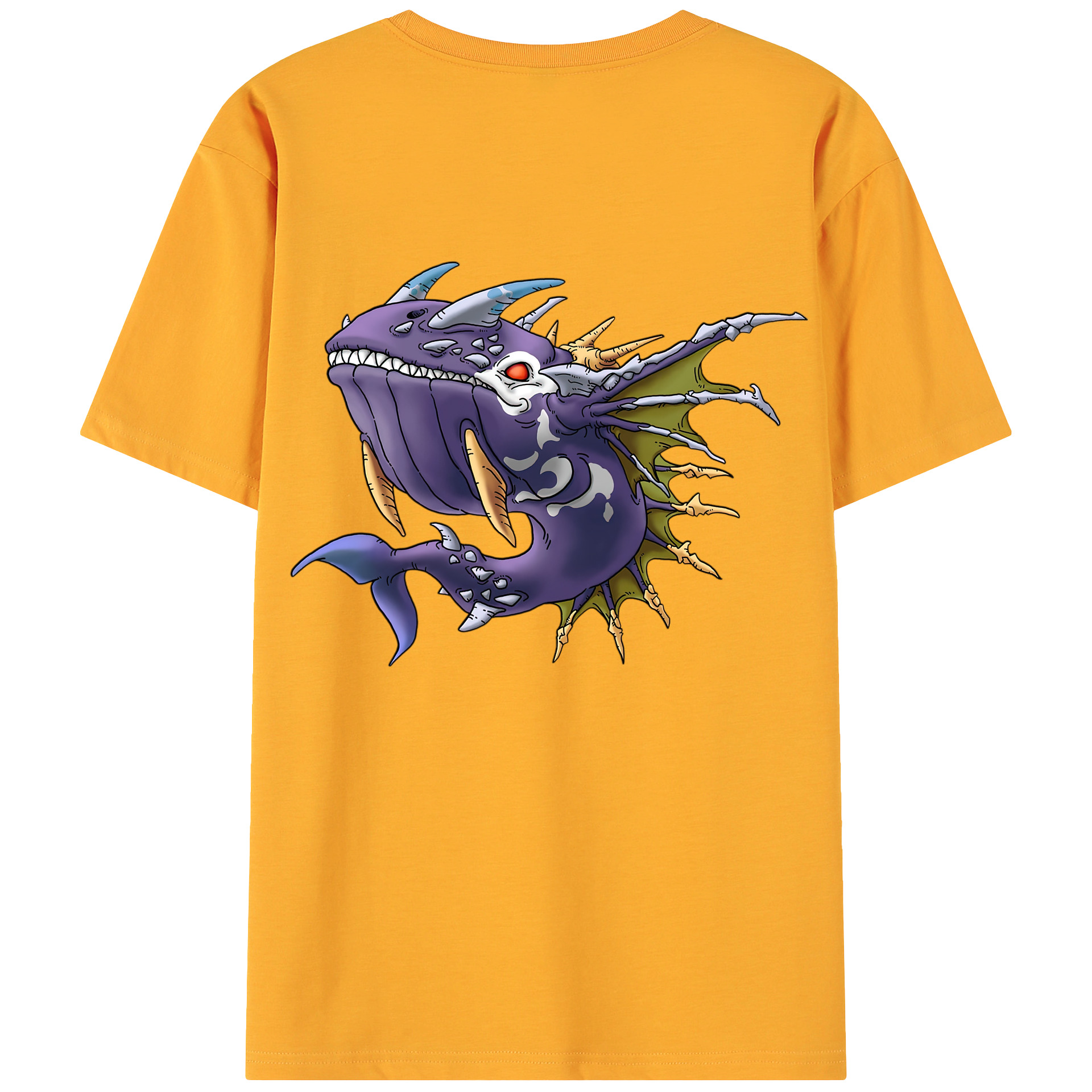 （画像用） ドラゴンクエスト Doragon Kuesuto Dragon Quest 綿100％ メンズ半袖Tシャツ（バックプリント） 通気性