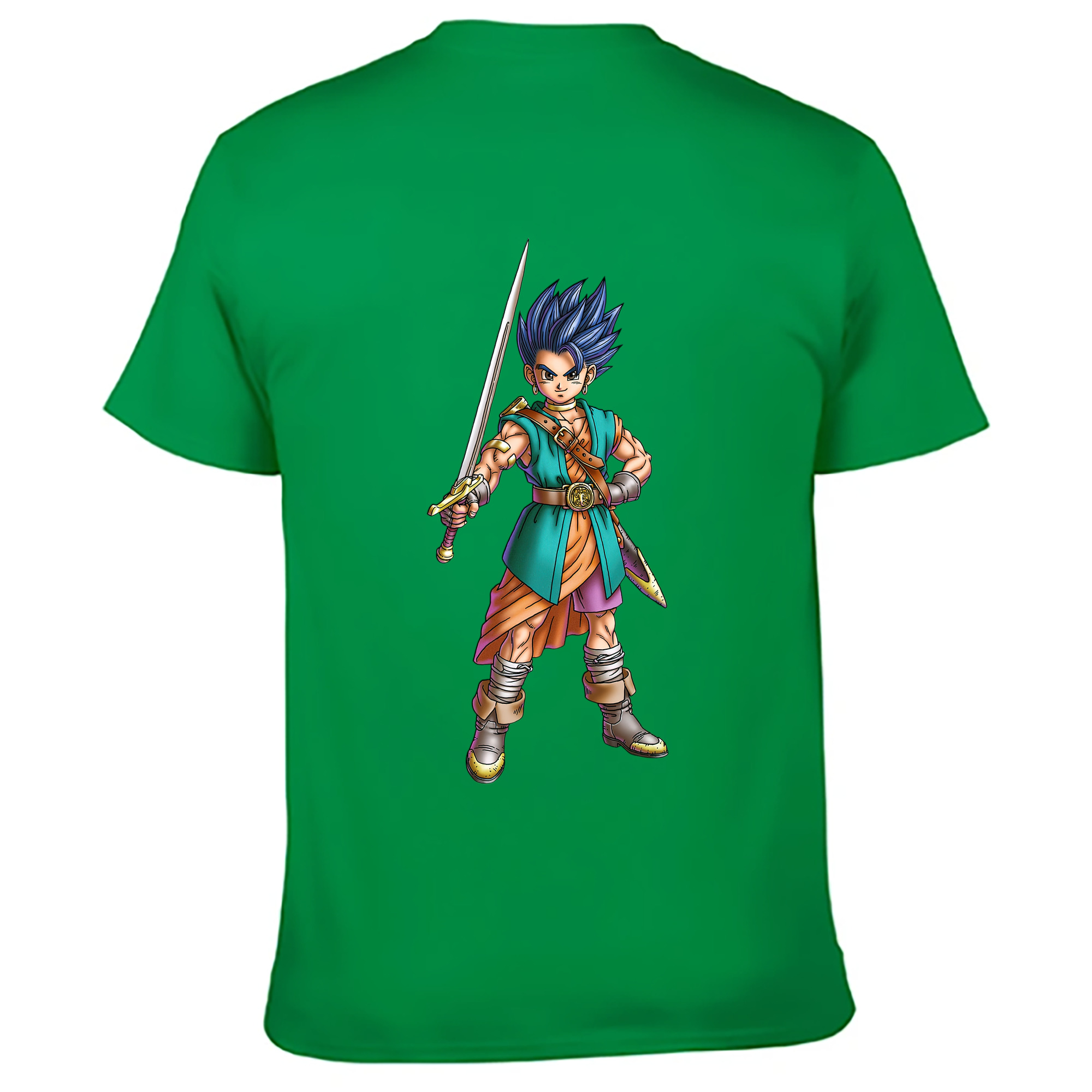 （画像用） ドラゴンクエスト Doragon Kuesuto Dragon Quest 綿100％ メンズ半袖Tシャツ（バックプリント） 通気性