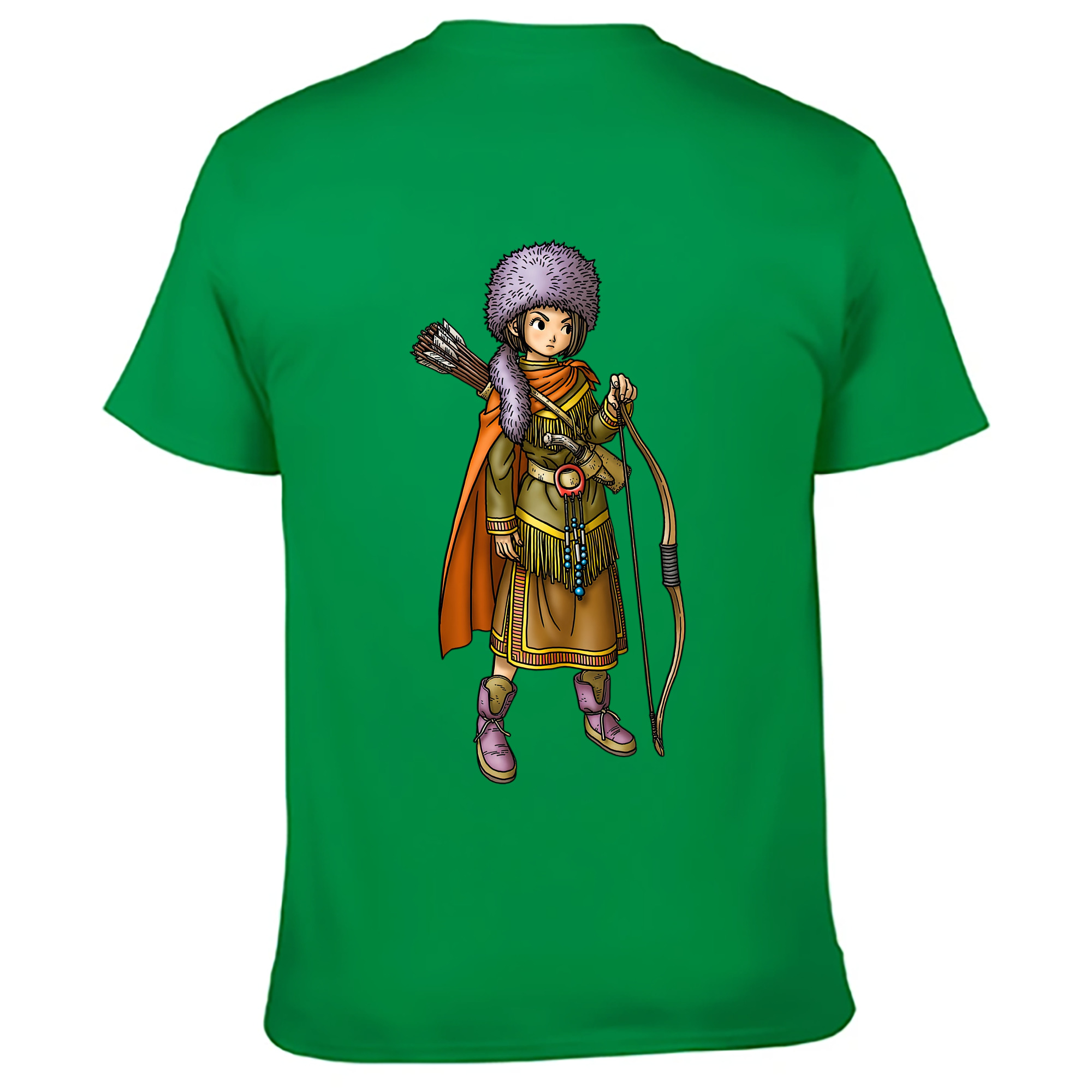 （画像用） ドラゴンクエスト Doragon Kuesuto Dragon Quest 綿100％ メンズ半袖Tシャツ（バックプリント） 通気性