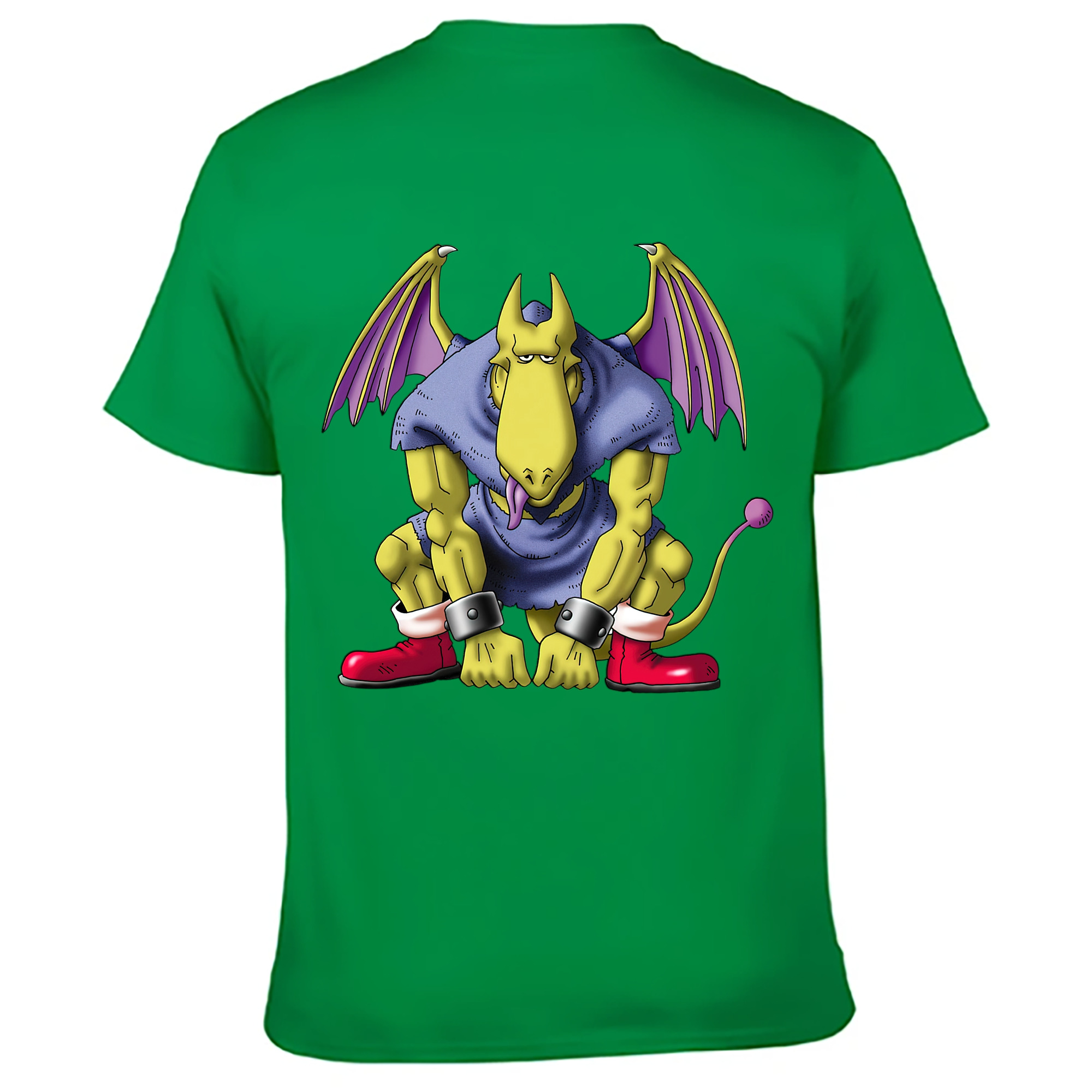 （画像用） ドラゴンクエスト Doragon Kuesuto Dragon Quest 綿100％ メンズ半袖Tシャツ（バックプリント） 通気性