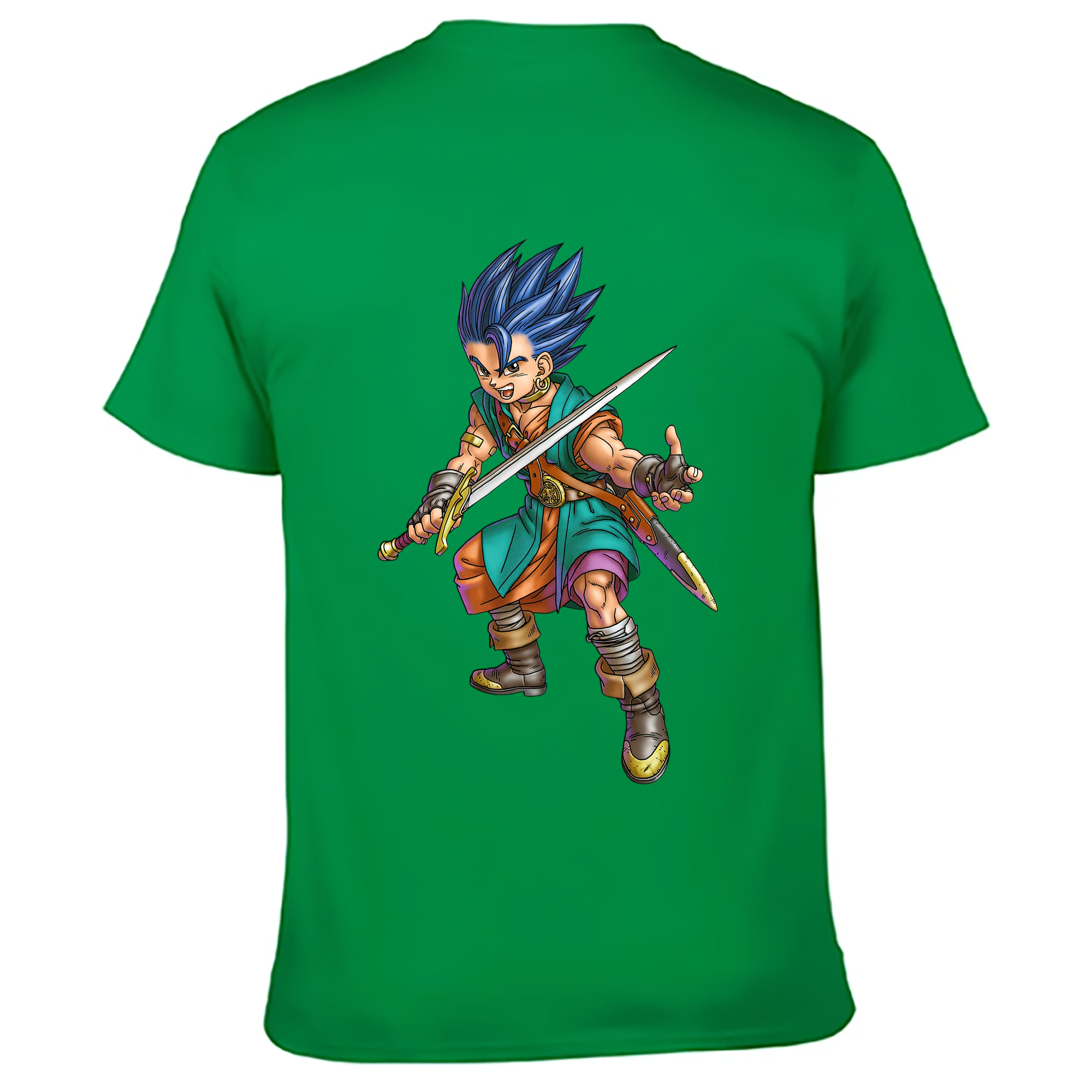 （画像用） ドラゴンクエスト Doragon Kuesuto Dragon Quest 綿100％ メンズ半袖Tシャツ（バックプリント） 通気性