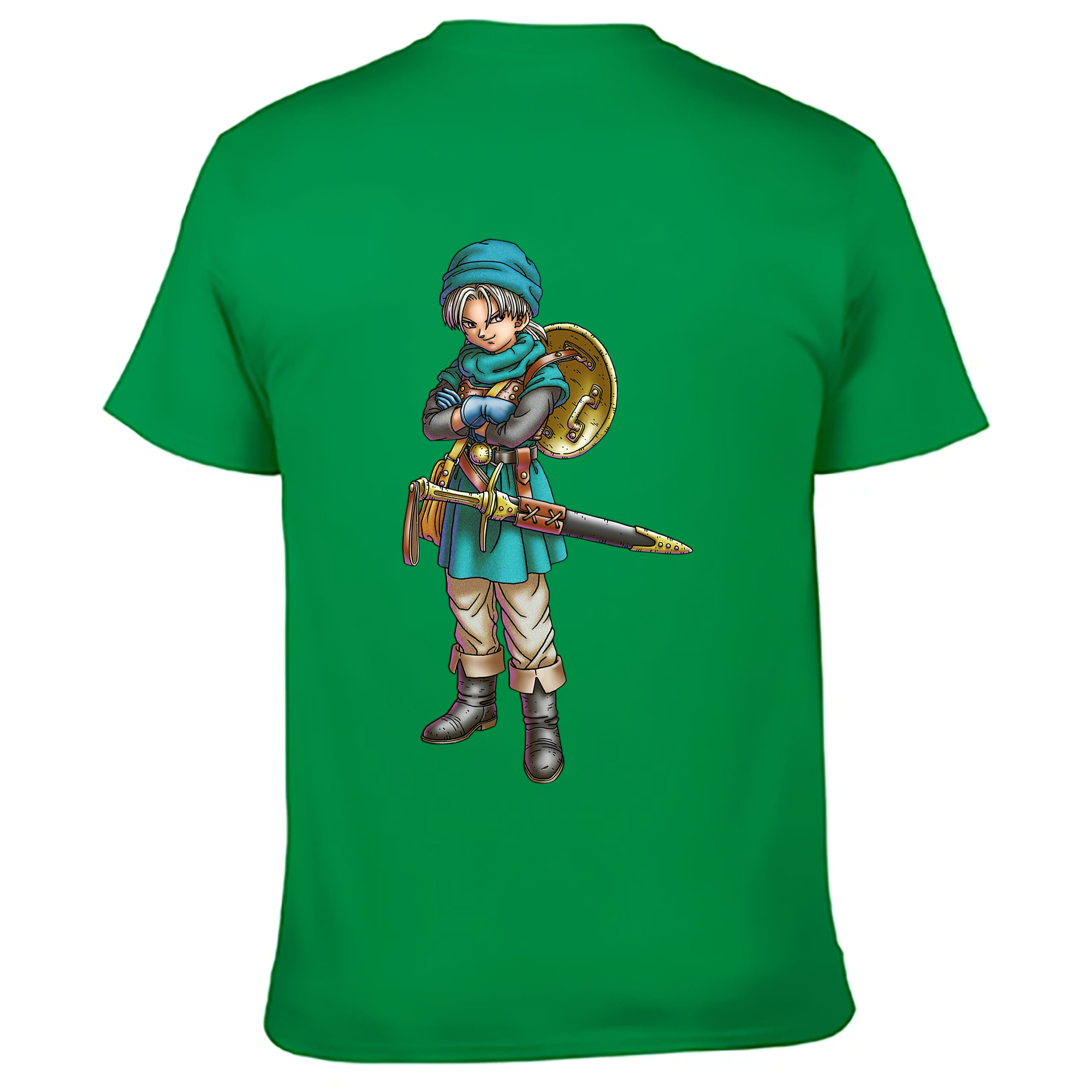 （画像用） ドラゴンクエスト Doragon Kuesuto Dragon Quest 綿100％ メンズ半袖Tシャツ（バックプリント） 通気性