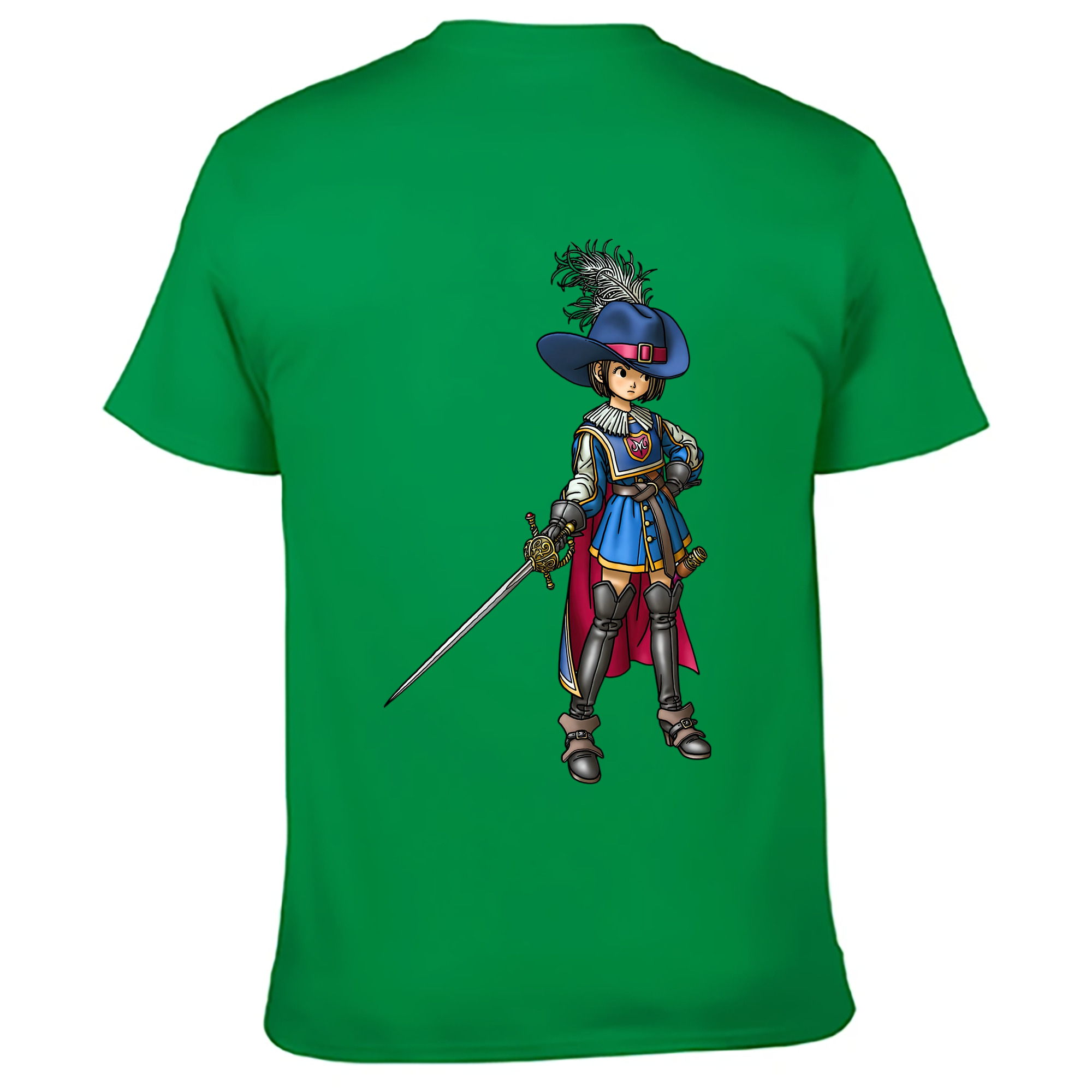 （画像用） ドラゴンクエスト Doragon Kuesuto Dragon Quest 綿100％ メンズ半袖Tシャツ（バックプリント） 通気性