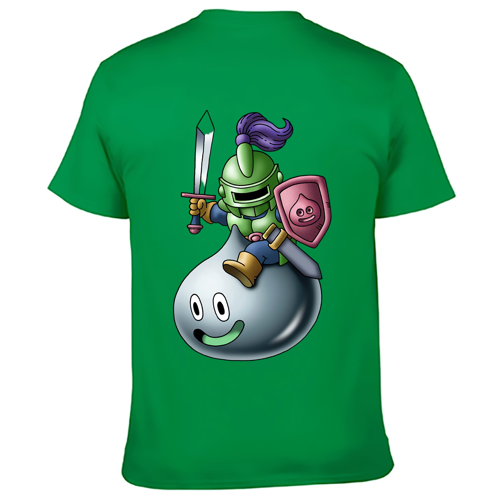 （画像用） ドラゴンクエスト Doragon Kuesuto Dragon Quest 綿100％ メンズ半袖Tシャツ（バックプリント） 通気性