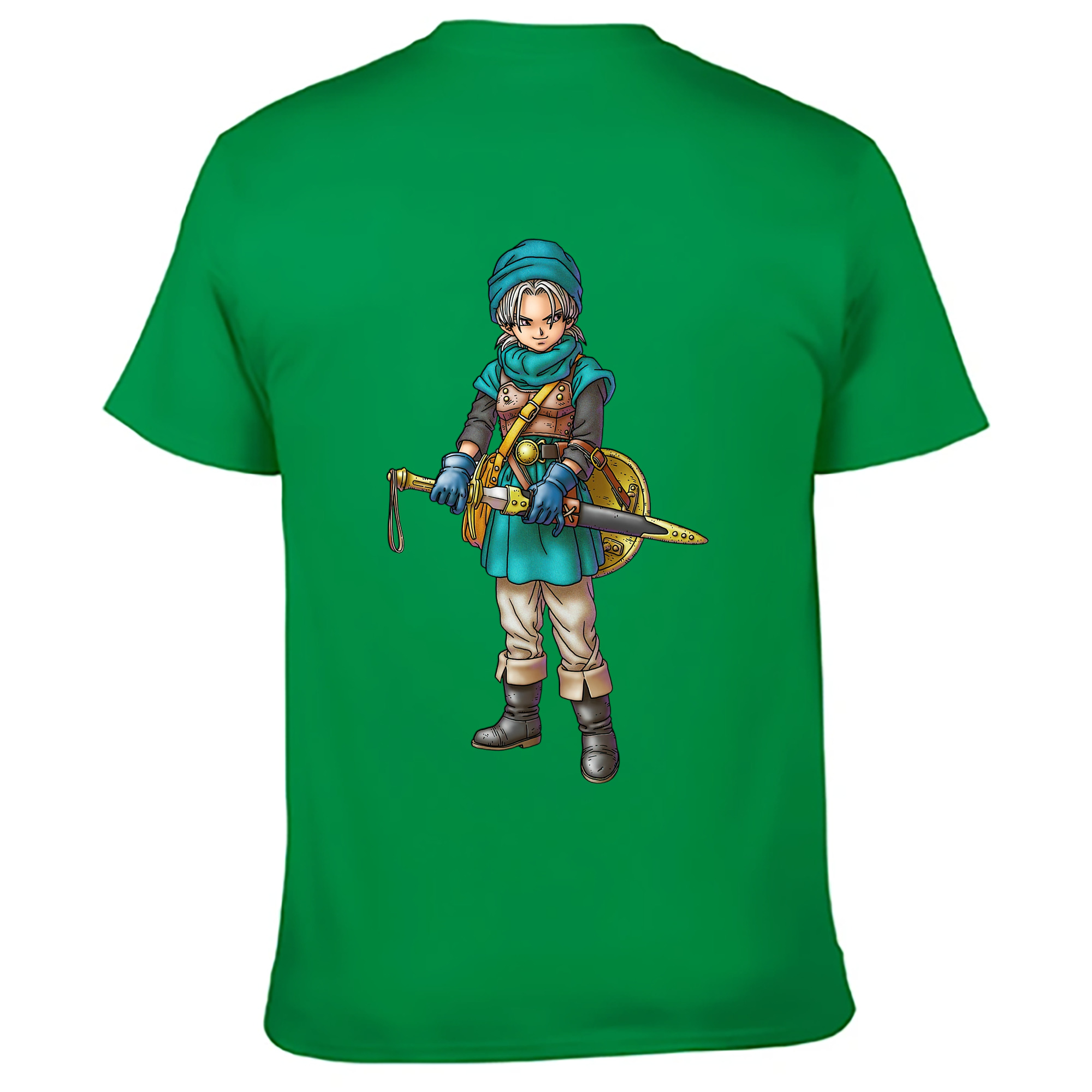 （画像用） ドラゴンクエスト Doragon Kuesuto Dragon Quest 綿100％ メンズ半袖Tシャツ（バックプリント） 通気性