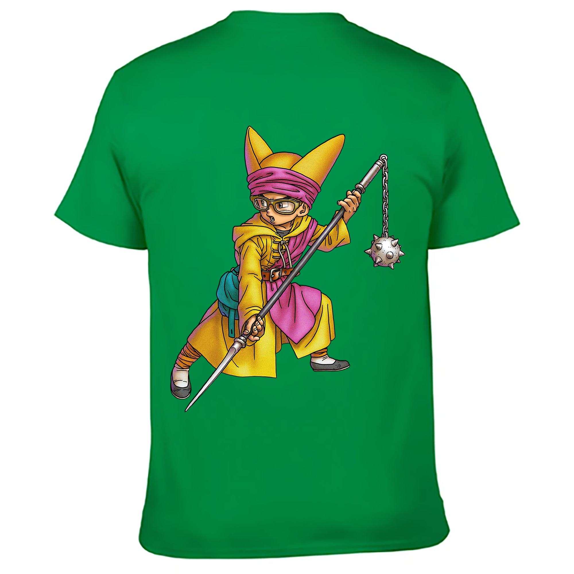（画像用） ドラゴンクエスト Doragon Kuesuto Dragon Quest 綿100％ メンズ半袖Tシャツ（バックプリント） 通気性
