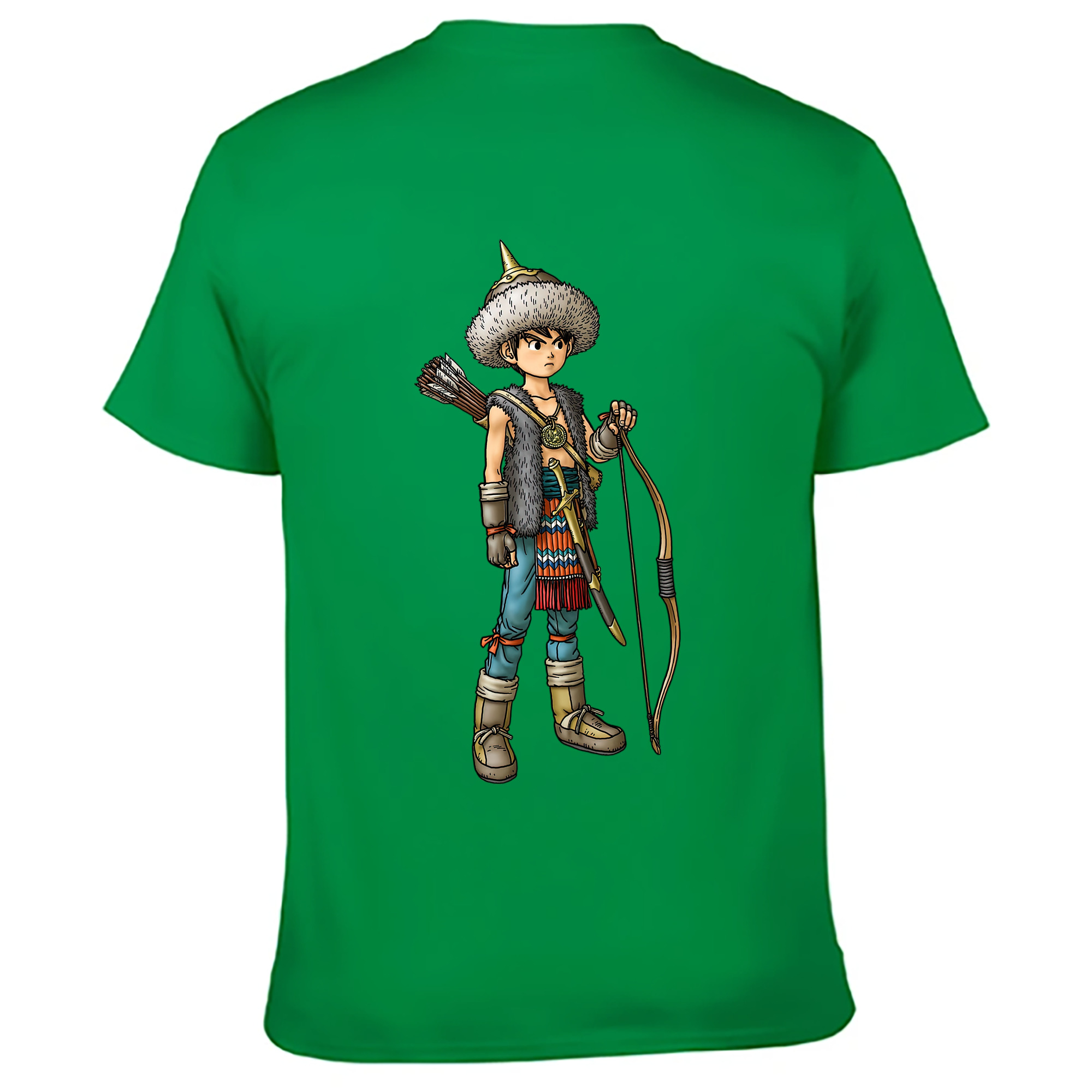 （画像用） ドラゴンクエスト Doragon Kuesuto Dragon Quest 綿100％ メンズ半袖Tシャツ（バックプリント） 通気性