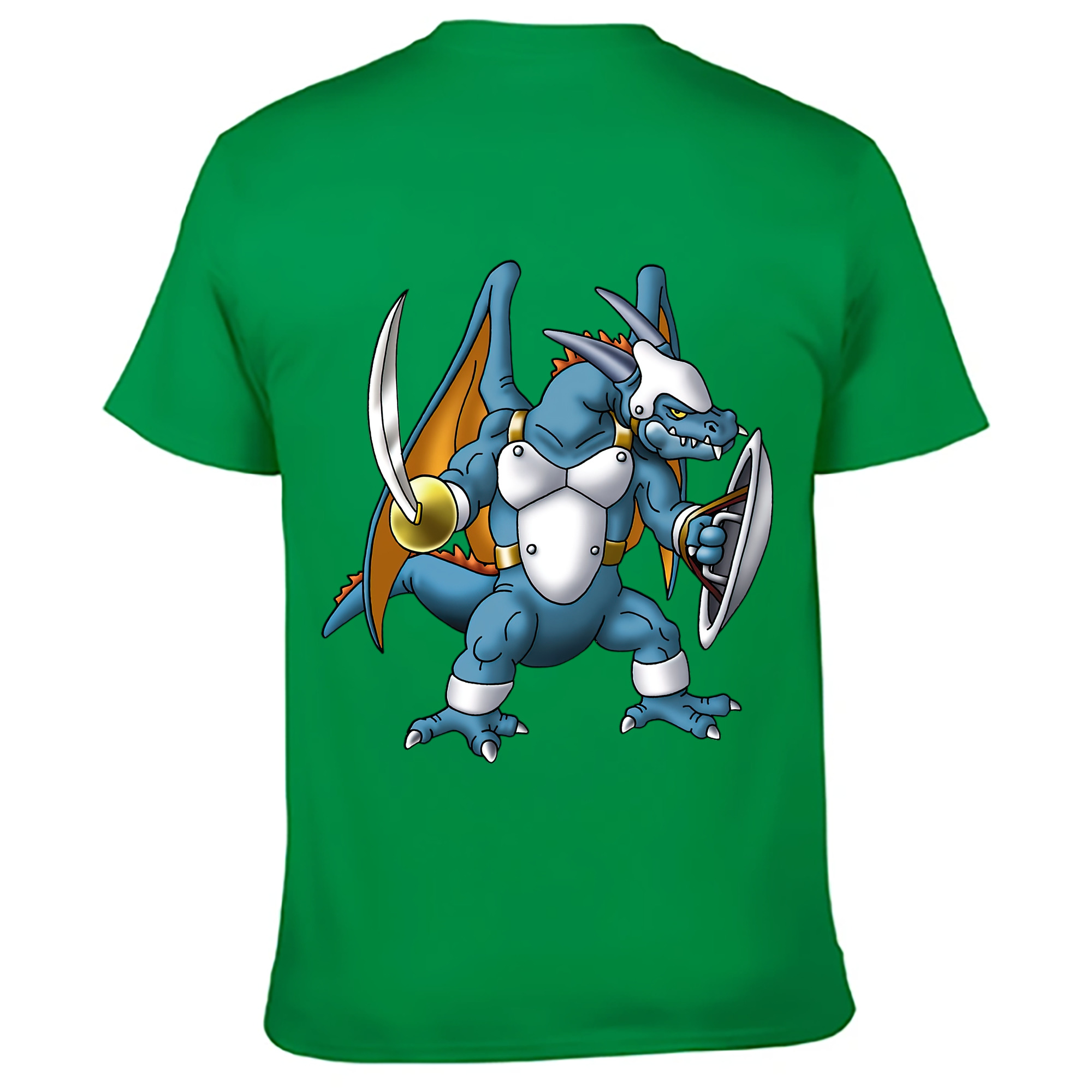 （画像用） ドラゴンクエスト Doragon Kuesuto Dragon Quest 綿100％ メンズ半袖Tシャツ（バックプリント） 通気性