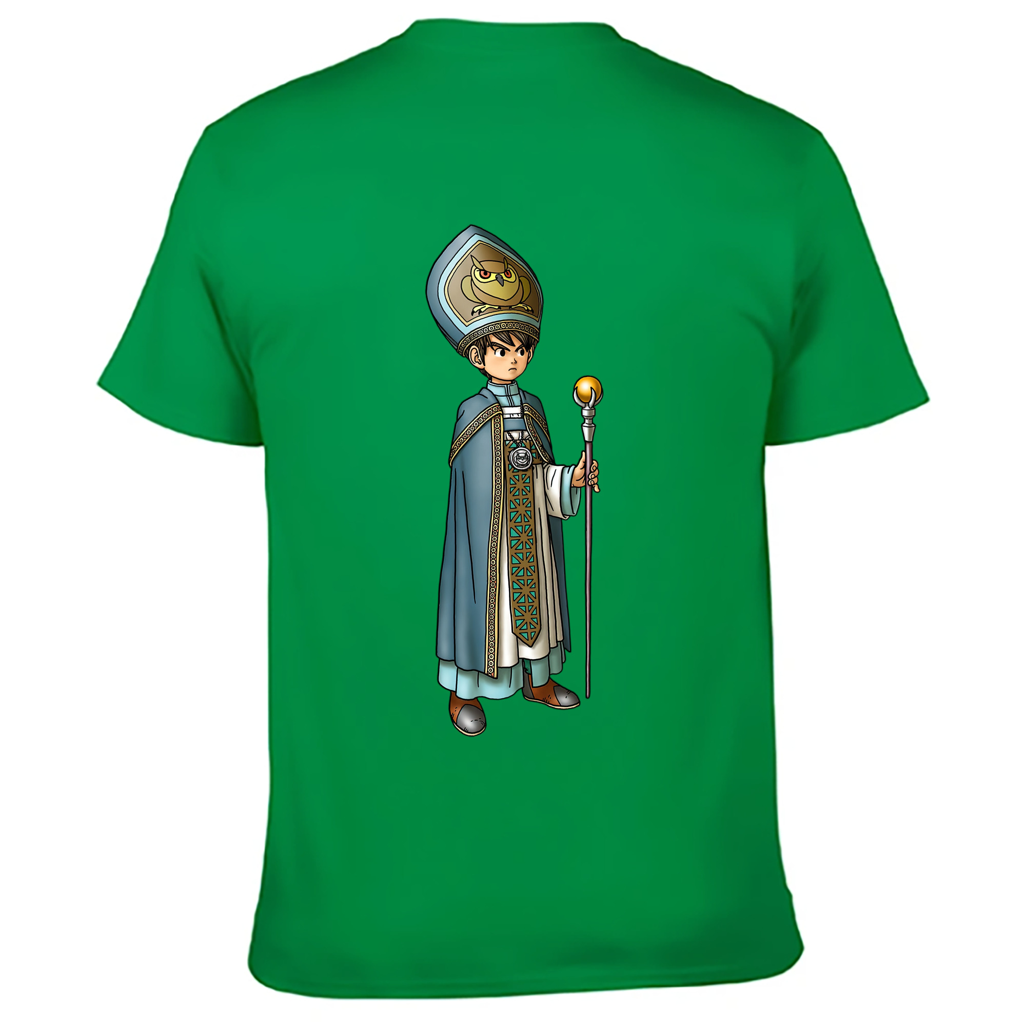 （画像用） ドラゴンクエスト Doragon Kuesuto Dragon Quest 綿100％ メンズ半袖Tシャツ（バックプリント） 通気性