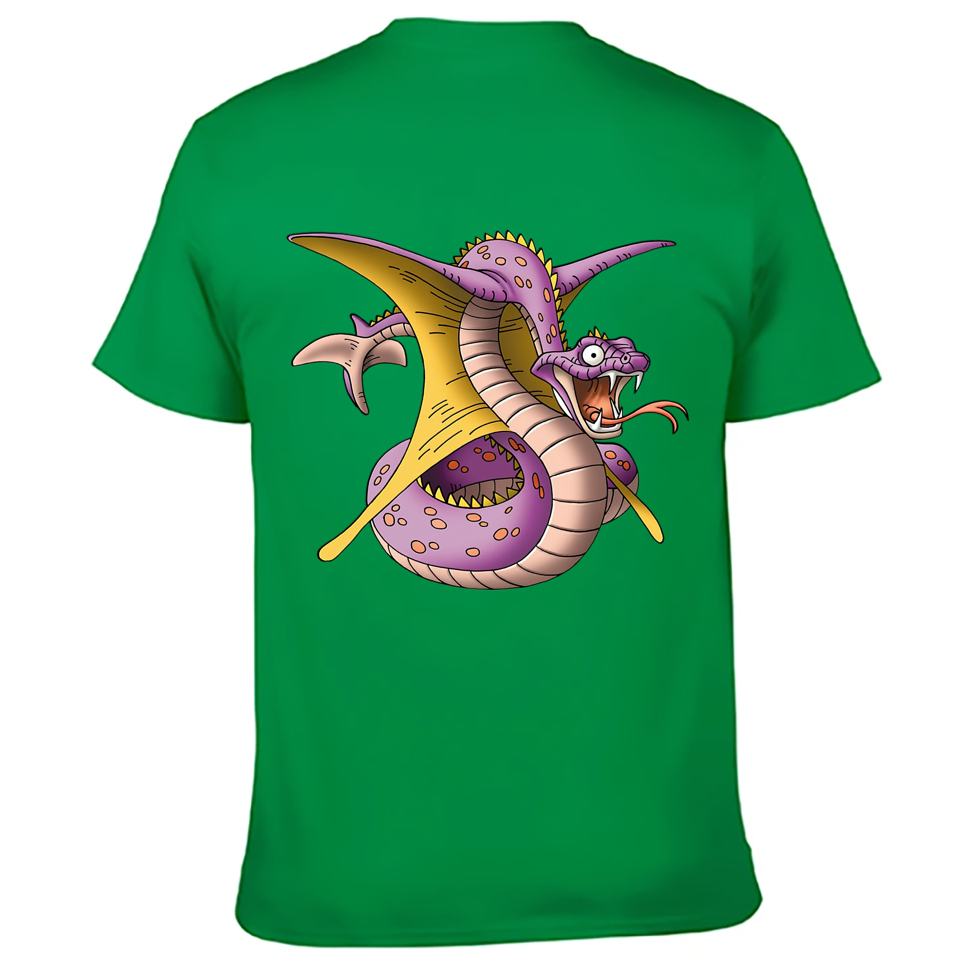 （画像用） ドラゴンクエスト Doragon Kuesuto Dragon Quest 綿100％ メンズ半袖Tシャツ（バックプリント） 通気性