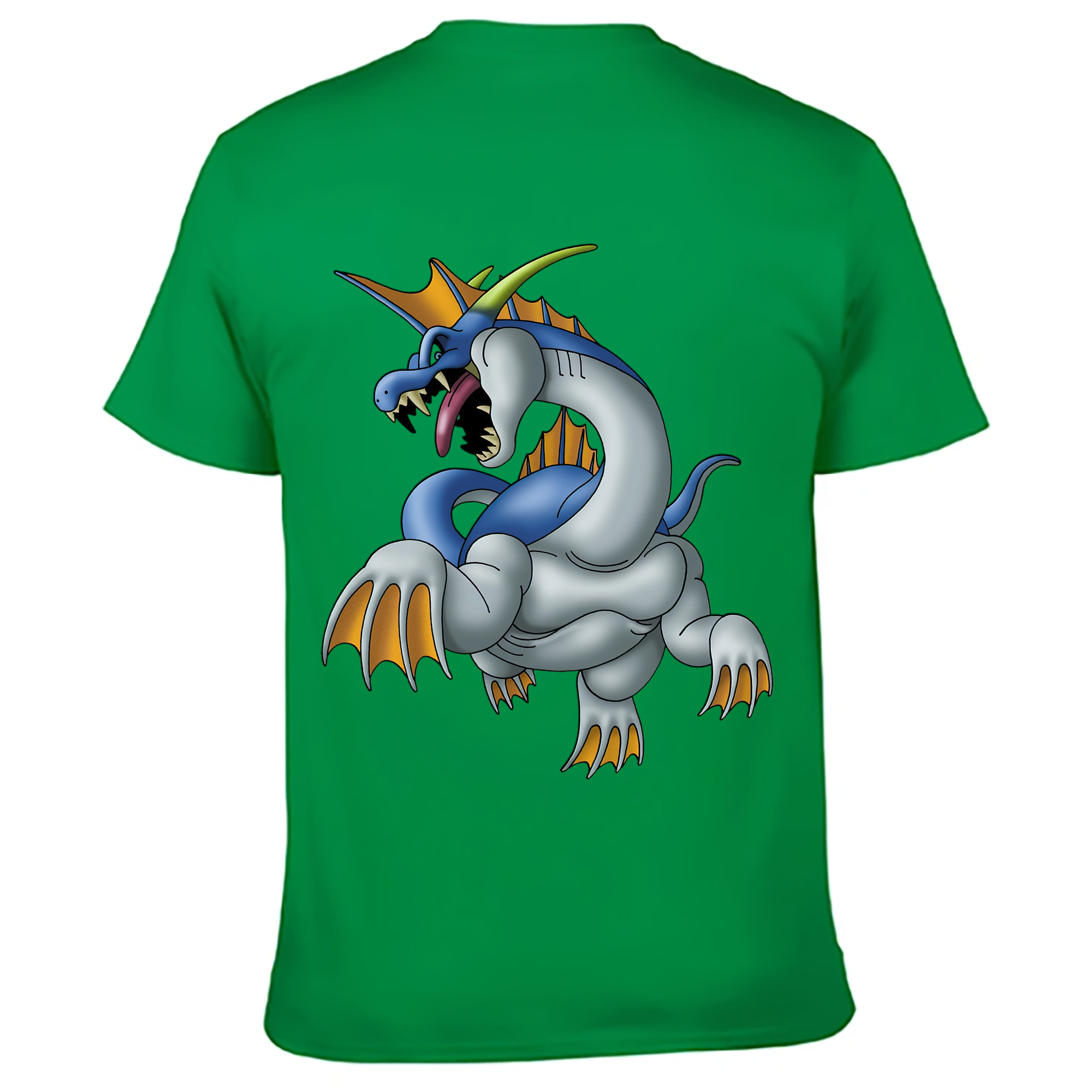 （画像用） ドラゴンクエスト Doragon Kuesuto Dragon Quest 綿100％ メンズ半袖Tシャツ（バックプリント） 通気性
