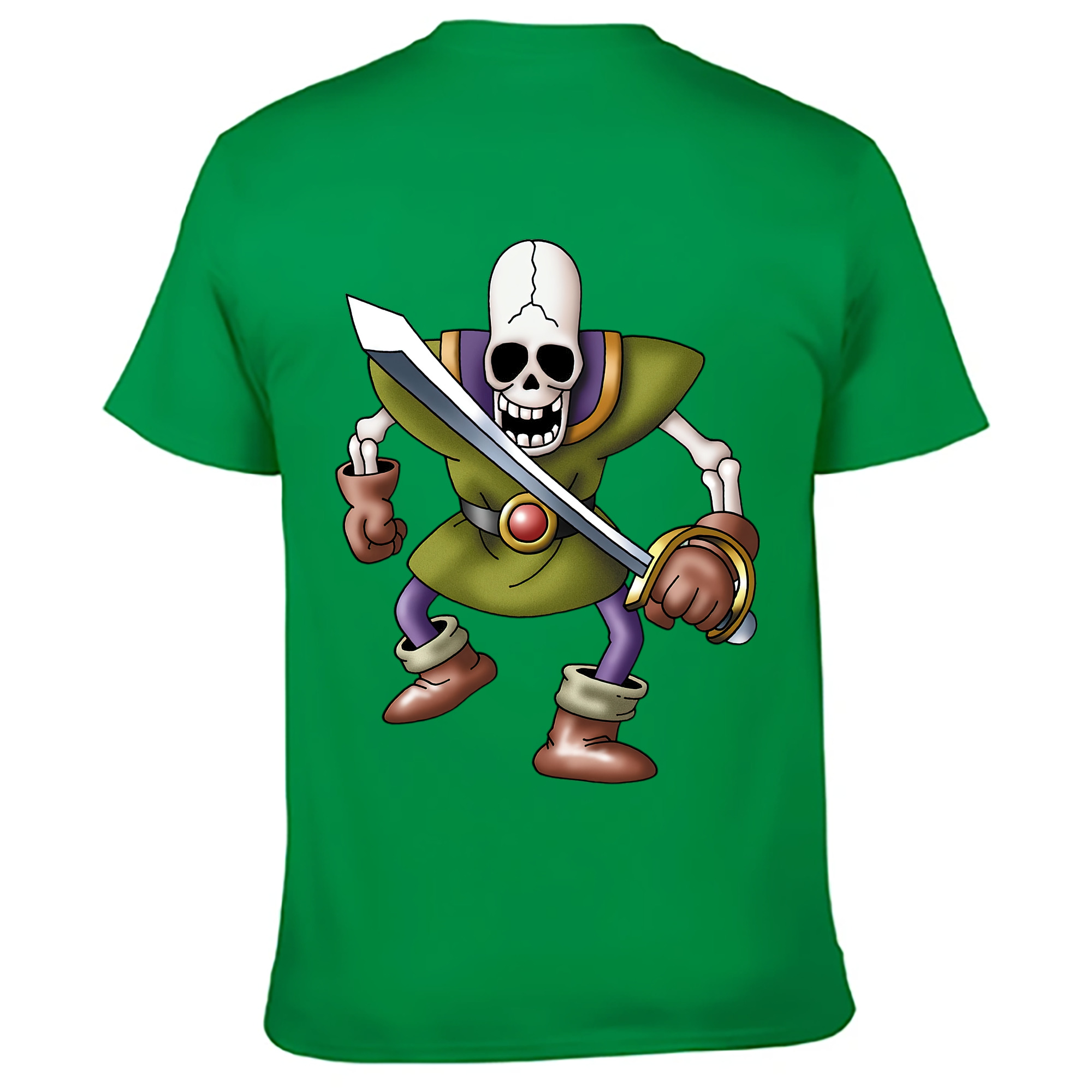 （画像用） ドラゴンクエスト Doragon Kuesuto Dragon Quest 綿100％ メンズ半袖Tシャツ（バックプリント） 通気性