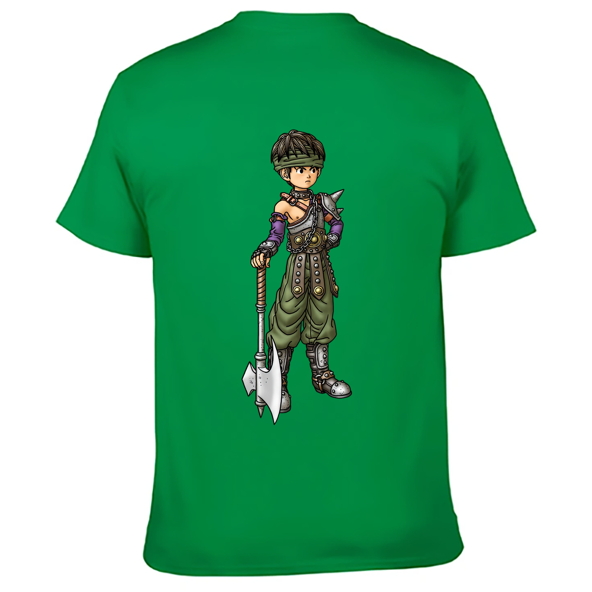 （画像用） ドラゴンクエスト Doragon Kuesuto Dragon Quest 綿100％ メンズ半袖Tシャツ（バックプリント） 通気性