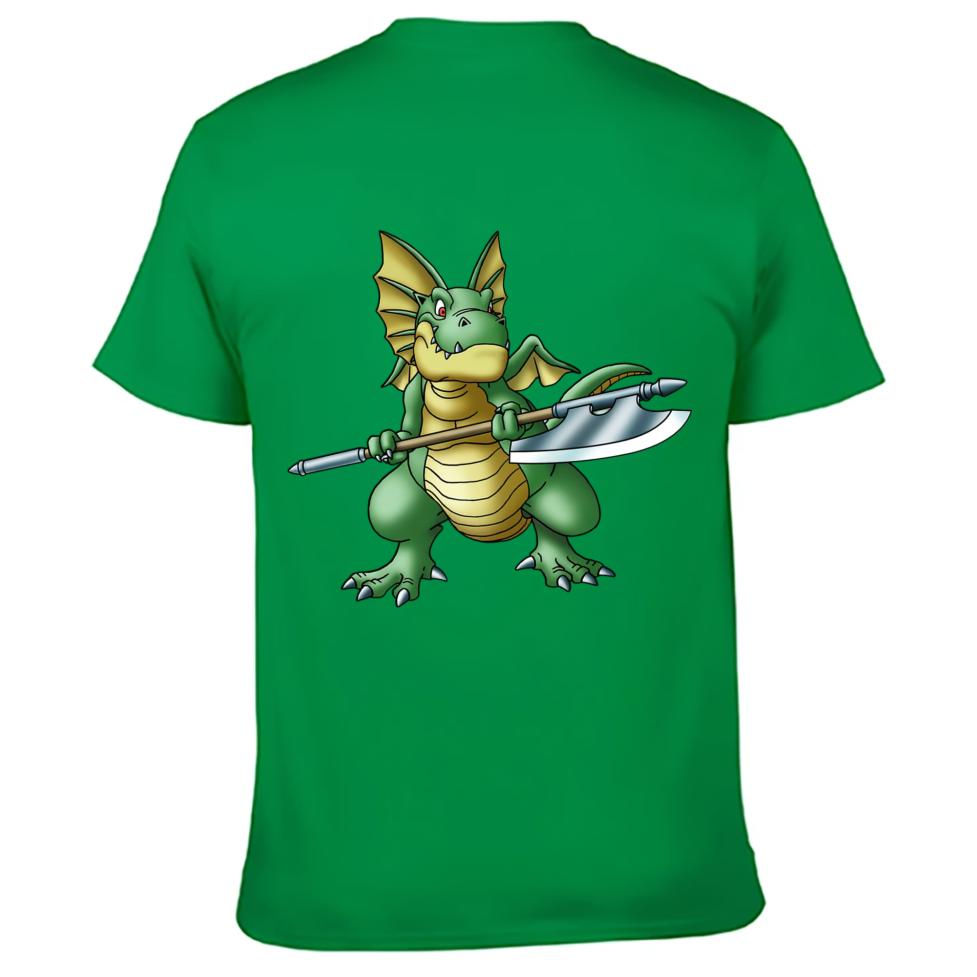 （画像用） ドラゴンクエスト Doragon Kuesuto Dragon Quest 綿100％ メンズ半袖Tシャツ（バックプリント） 通気性