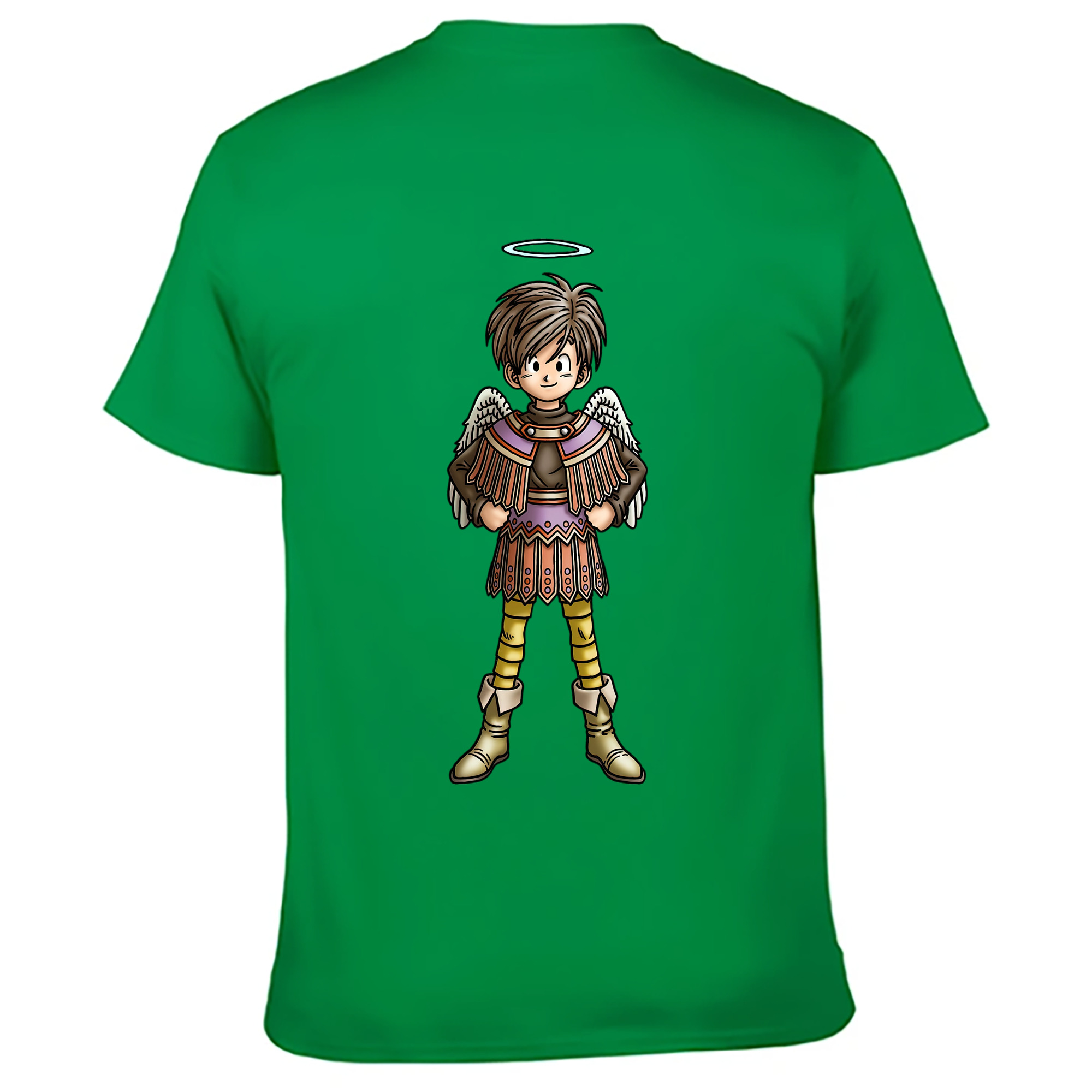 （画像用） ドラゴンクエスト Doragon Kuesuto Dragon Quest 綿100％ メンズ半袖Tシャツ（バックプリント） 通気性