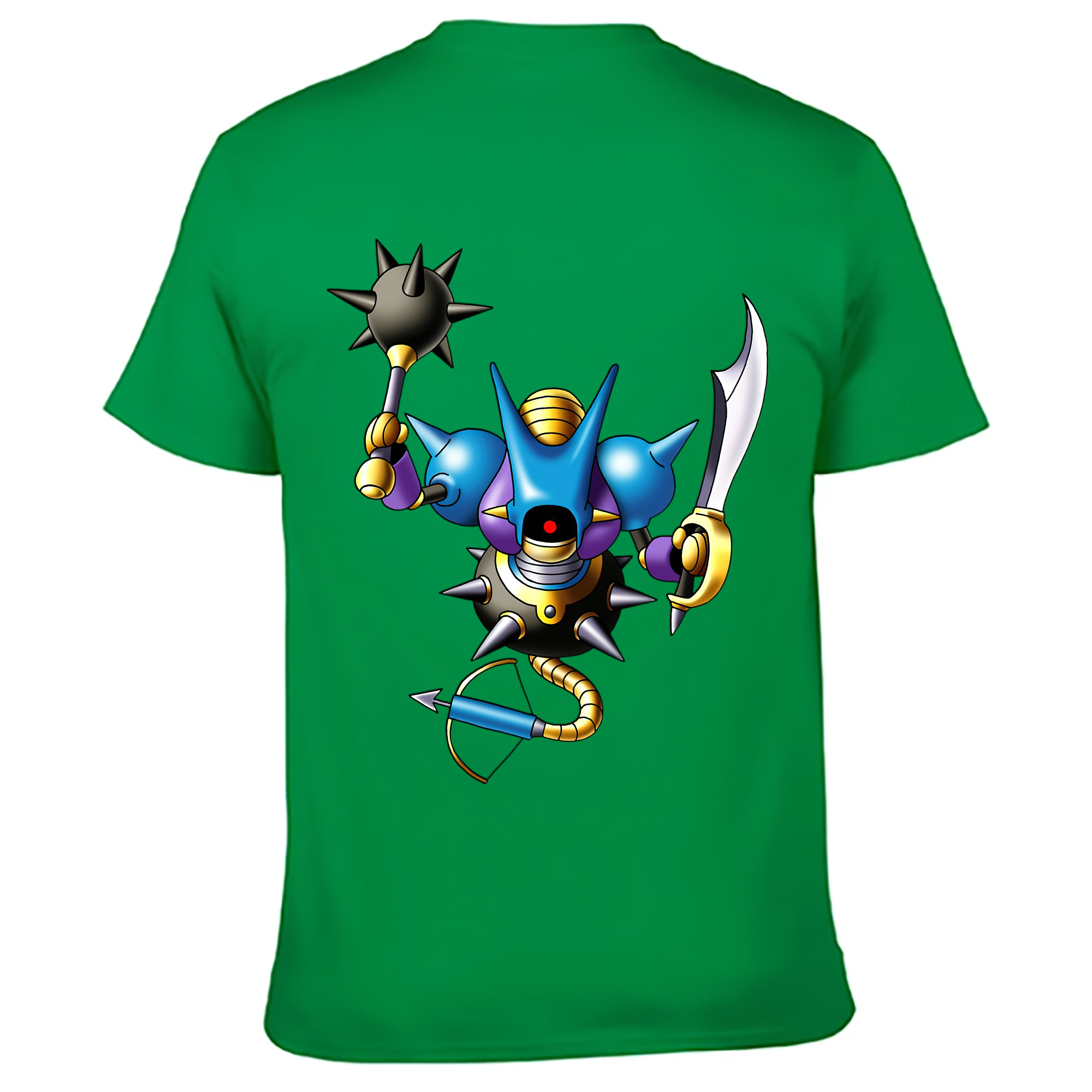 （画像用） ドラゴンクエスト Doragon Kuesuto Dragon Quest 綿100％ メンズ半袖Tシャツ（バックプリント） 通気性