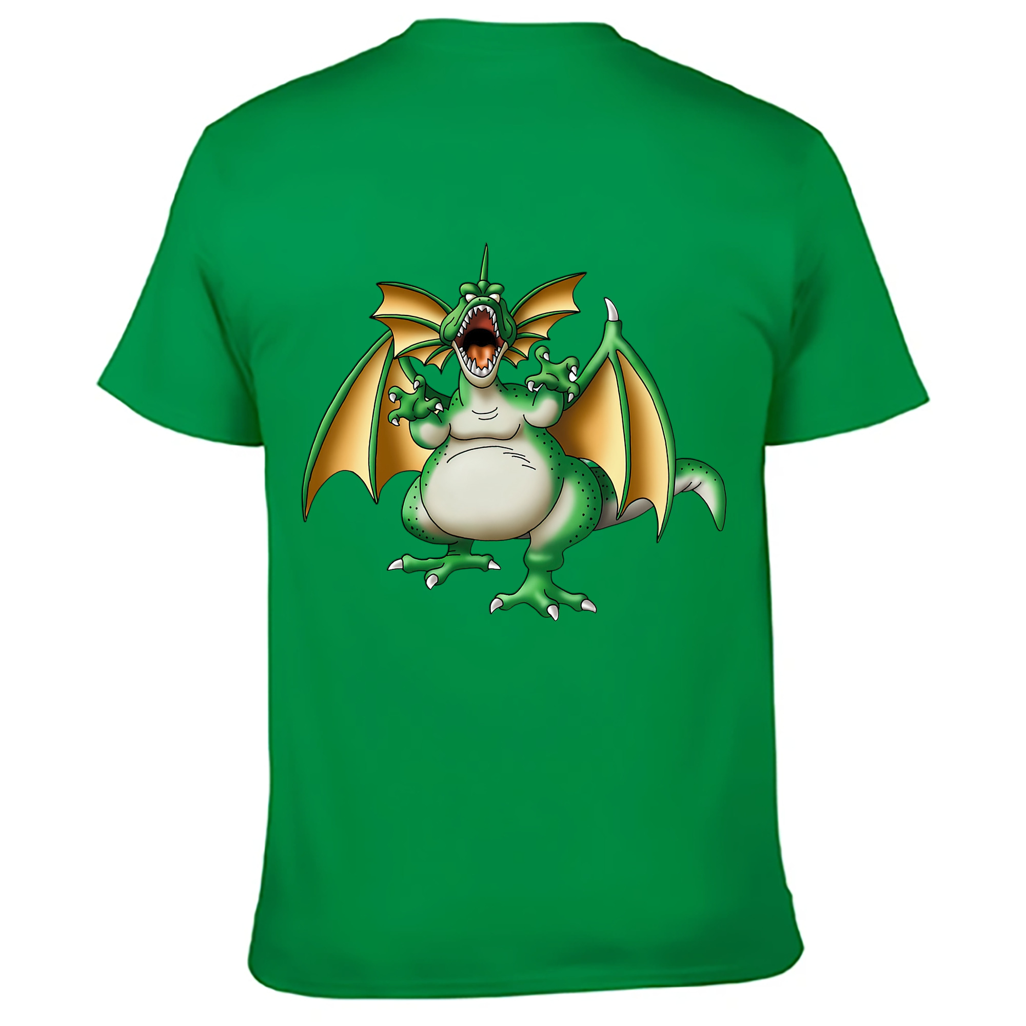 （画像用） ドラゴンクエスト Doragon Kuesuto Dragon Quest 綿100％ メンズ半袖Tシャツ（バックプリント） 通気性