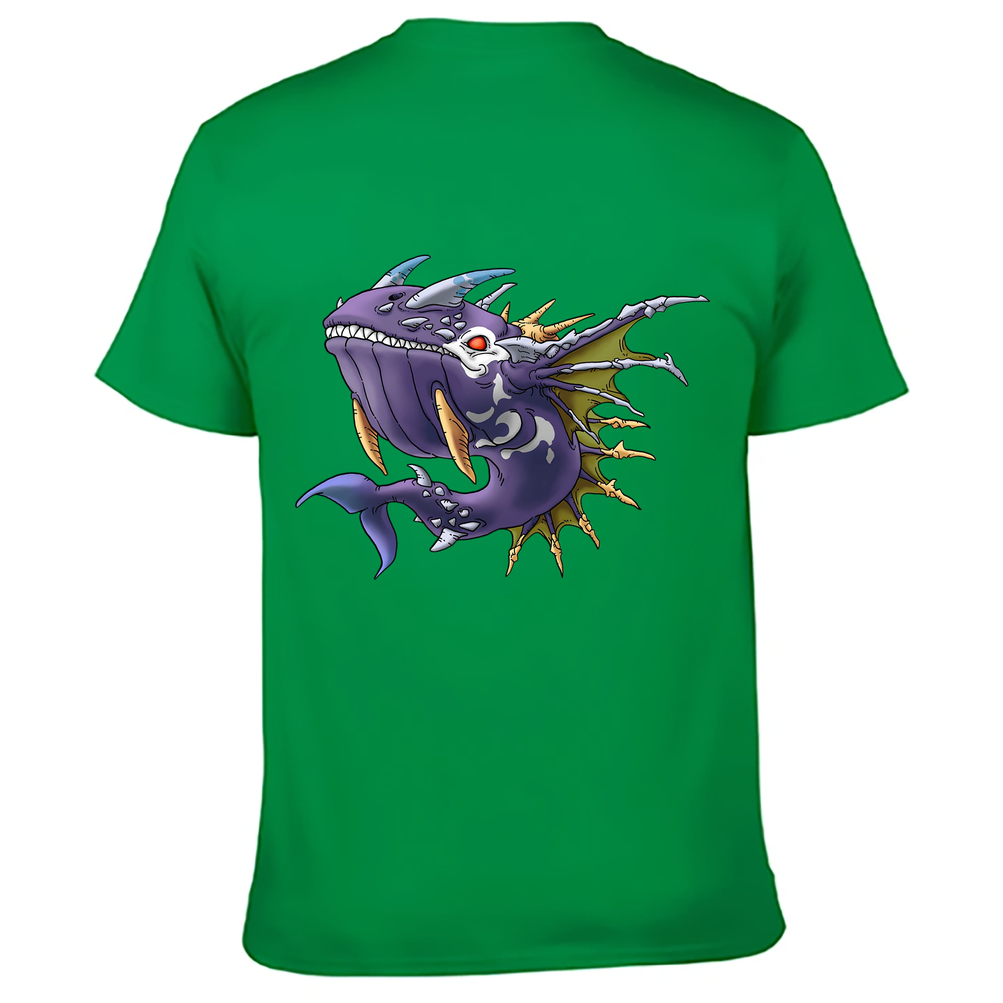 （画像用） ドラゴンクエスト Doragon Kuesuto Dragon Quest 綿100％ メンズ半袖Tシャツ（バックプリント） 通気性