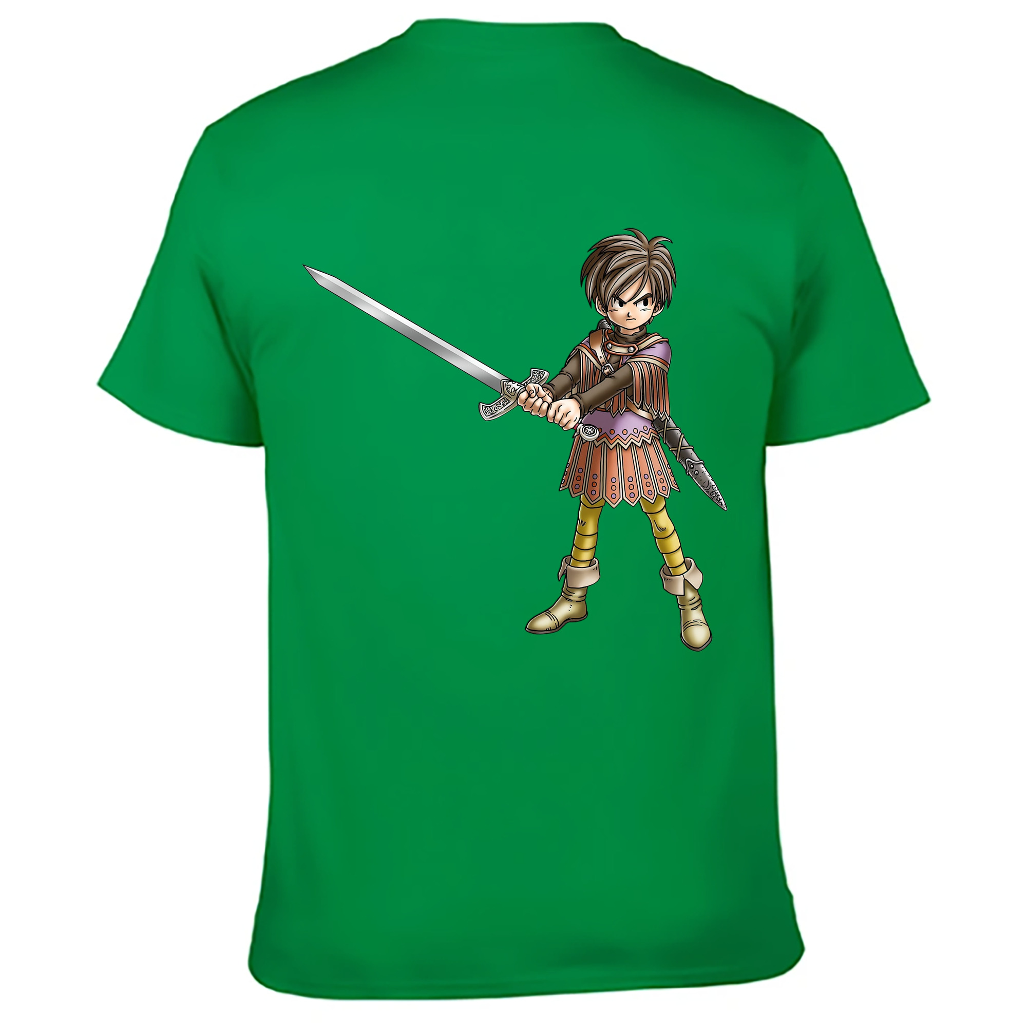 （画像用） ドラゴンクエスト Doragon Kuesuto Dragon Quest 綿100％ メンズ半袖Tシャツ（バックプリント） 通気性