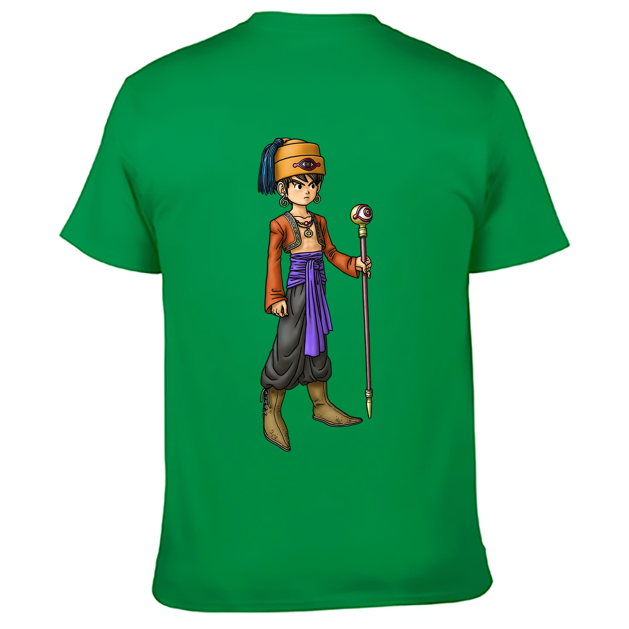 （画像用） ドラゴンクエスト Doragon Kuesuto Dragon Quest 綿100％ メンズ半袖Tシャツ（バックプリント） 通気性