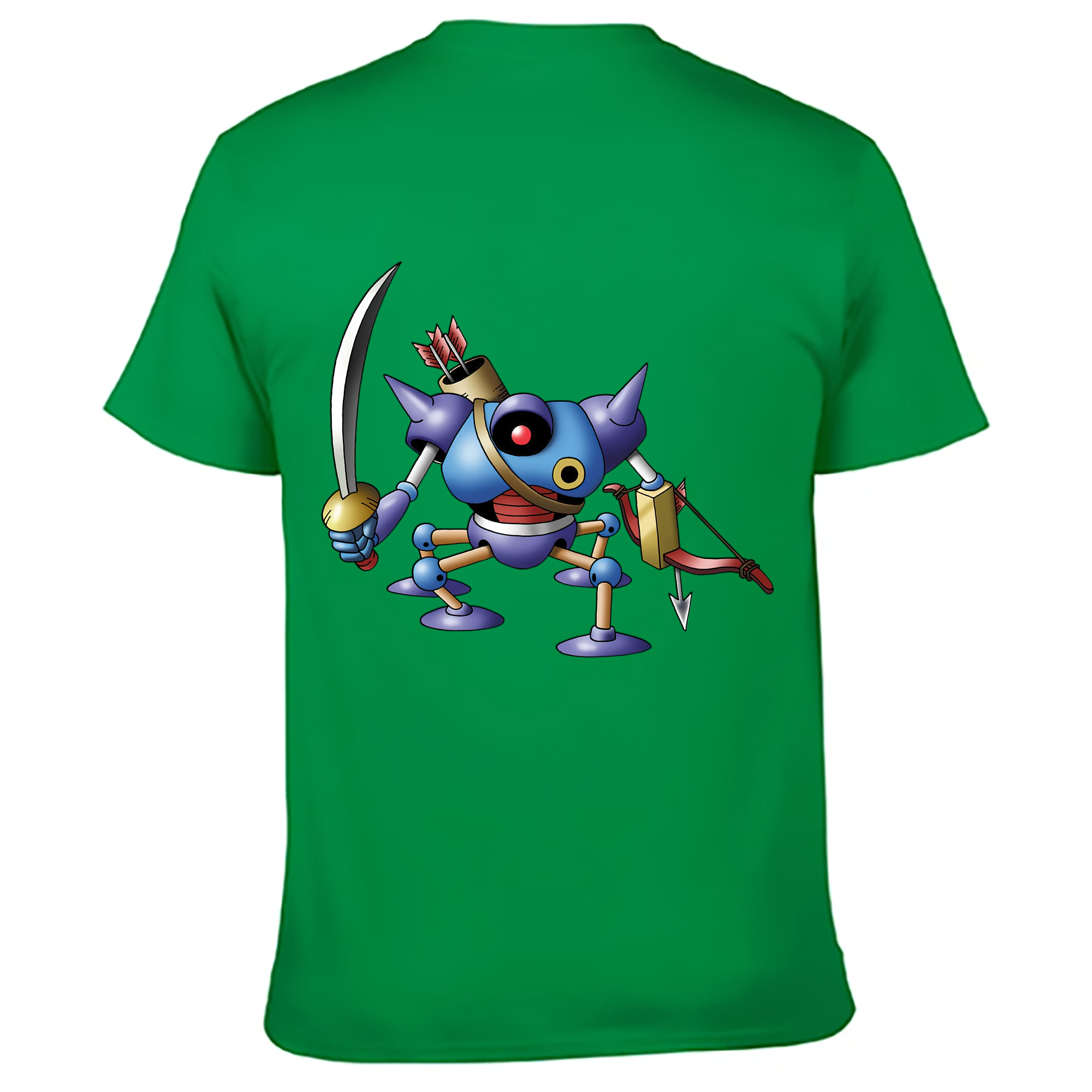 （画像用） ドラゴンクエスト Doragon Kuesuto Dragon Quest 綿100％ メンズ半袖Tシャツ（バックプリント） 通気性