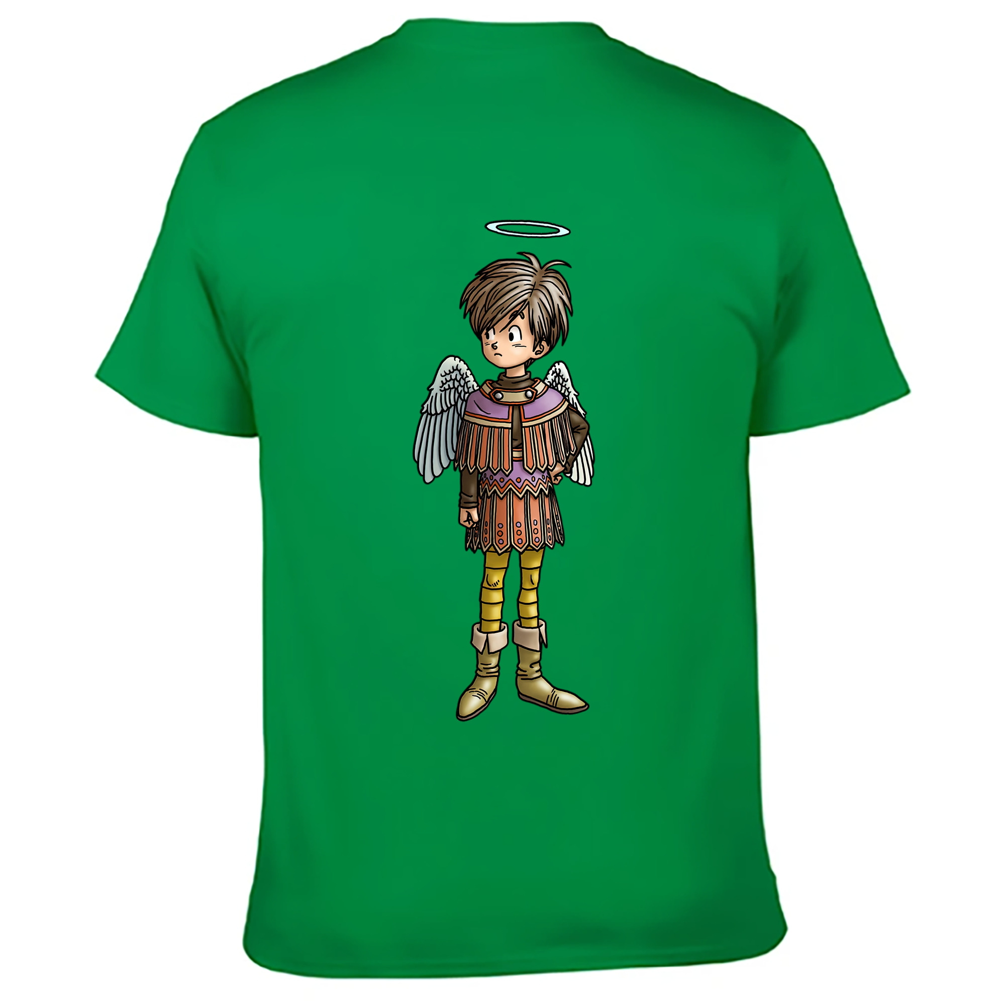 （画像用） ドラゴンクエスト Doragon Kuesuto Dragon Quest 綿100％ メンズ半袖Tシャツ（バックプリント） 通気性