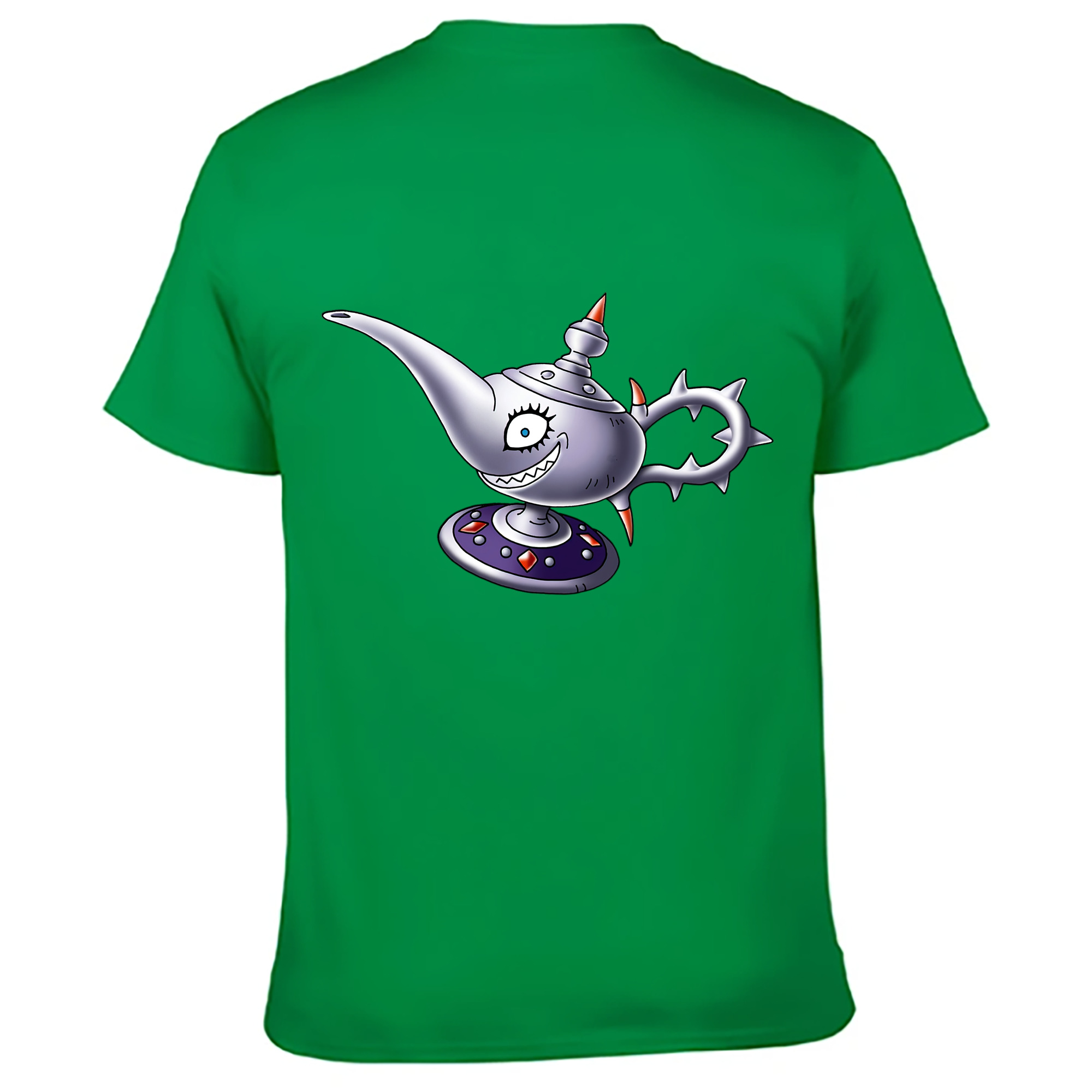 （画像用） ドラゴンクエスト Doragon Kuesuto Dragon Quest 綿100％ メンズ半袖Tシャツ（バックプリント） 通気性