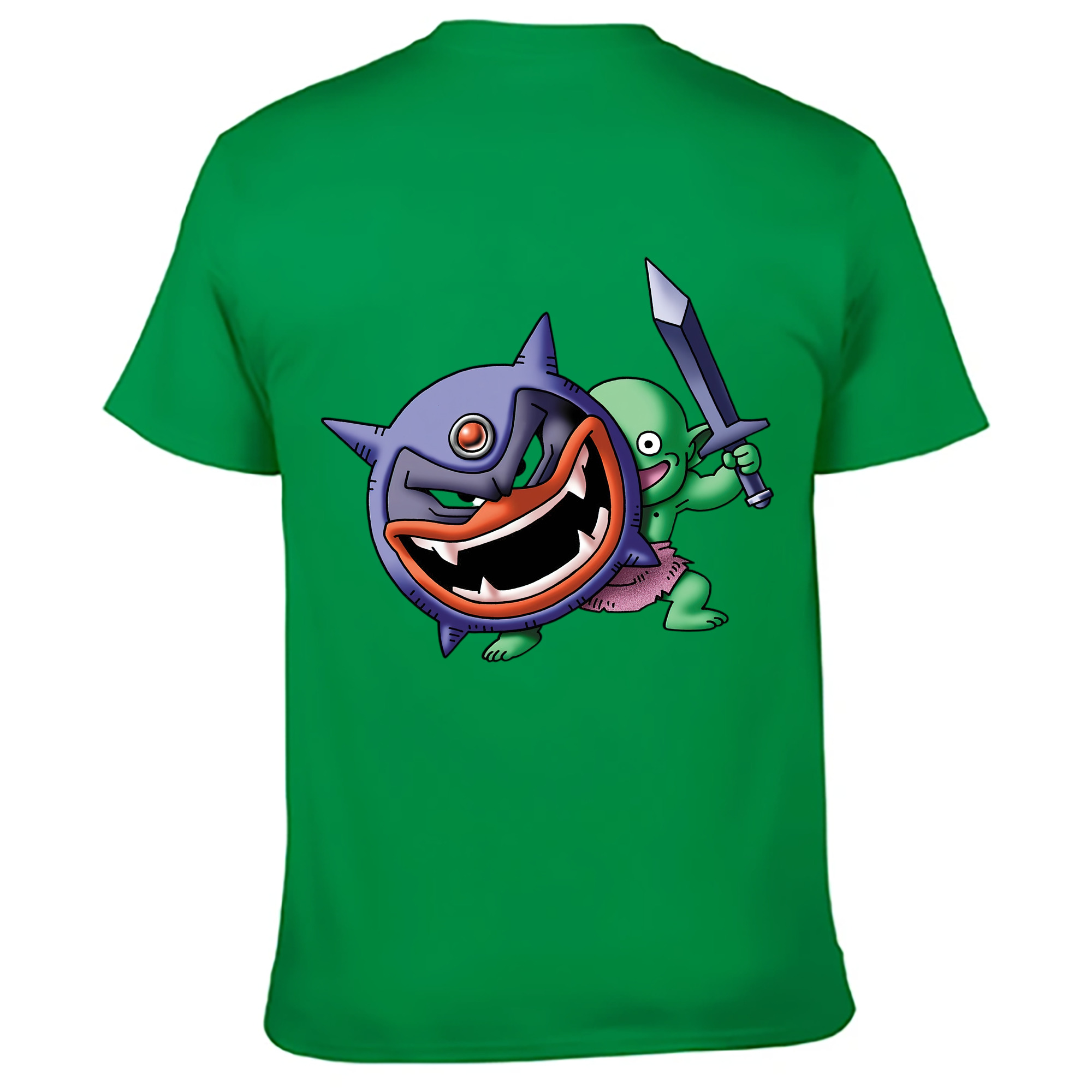 （画像用） ドラゴンクエスト Doragon Kuesuto Dragon Quest 綿100％ メンズ半袖Tシャツ（バックプリント） 通気性