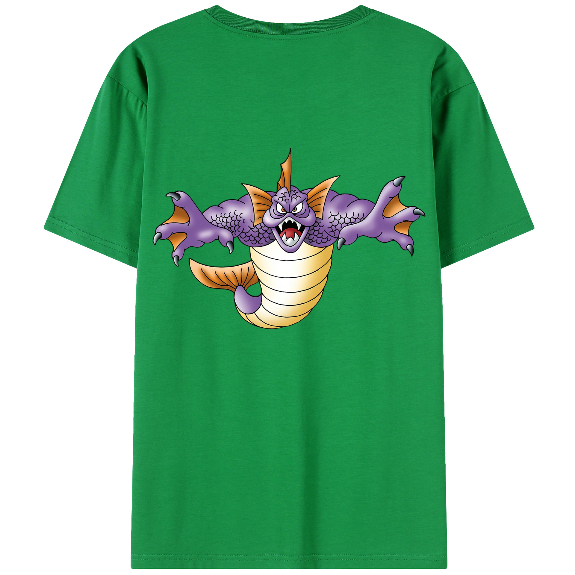 （画像用） ドラゴンクエスト Doragon Kuesuto Dragon Quest 綿100％ メンズ半袖Tシャツ（バックプリント） 通気性