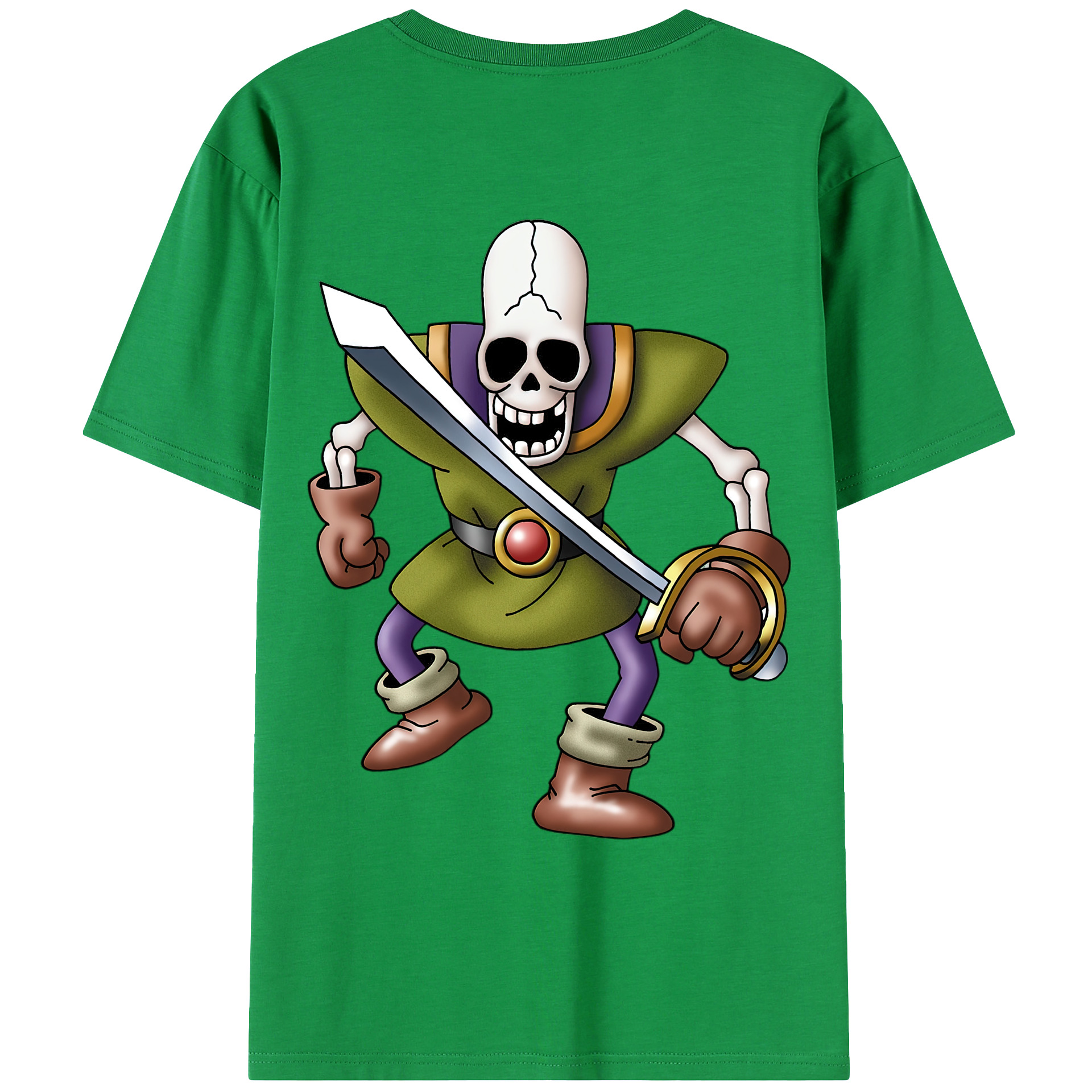 （画像用） ドラゴンクエスト Doragon Kuesuto Dragon Quest 綿100％ メンズ半袖Tシャツ（バックプリント） 通気性