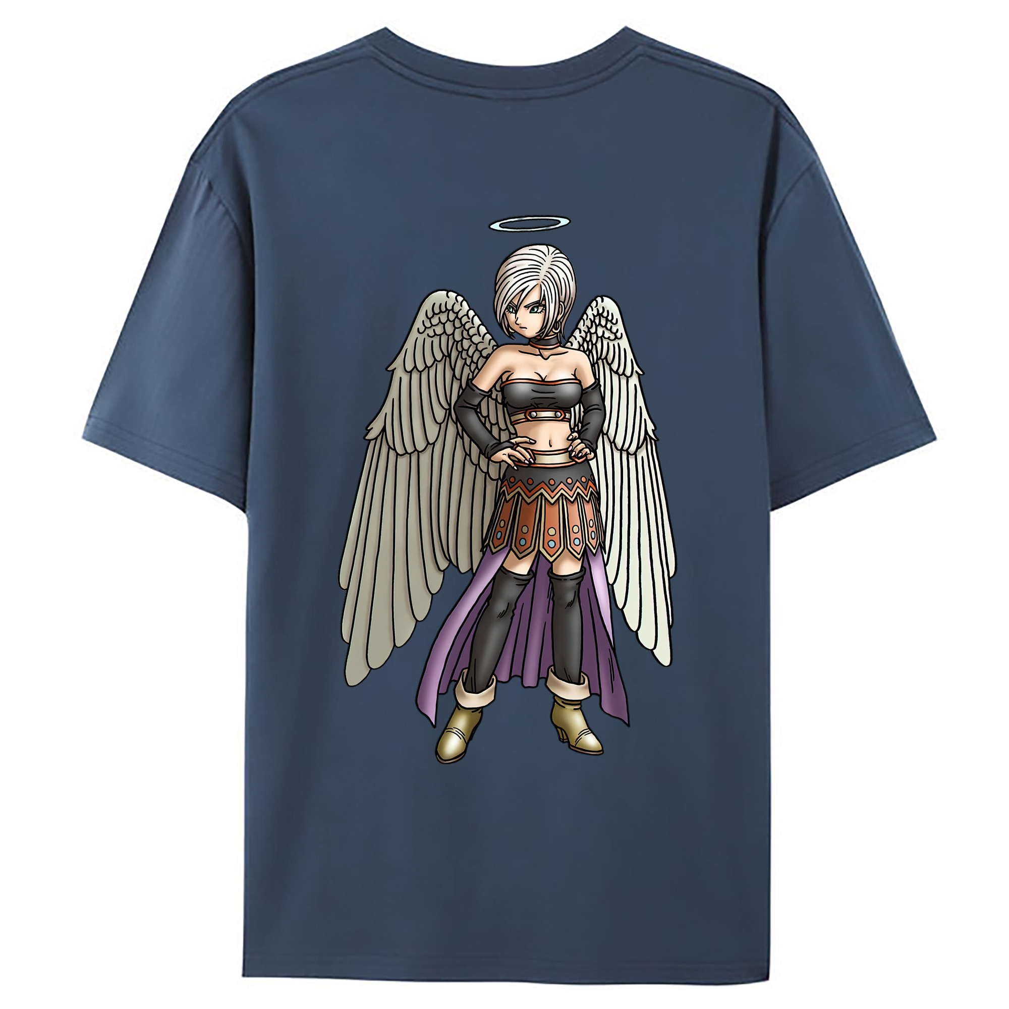（画像用） ドラゴンクエスト Doragon Kuesuto Dragon Quest 綿100％ メンズ半袖Tシャツ（バックプリント） 通気性