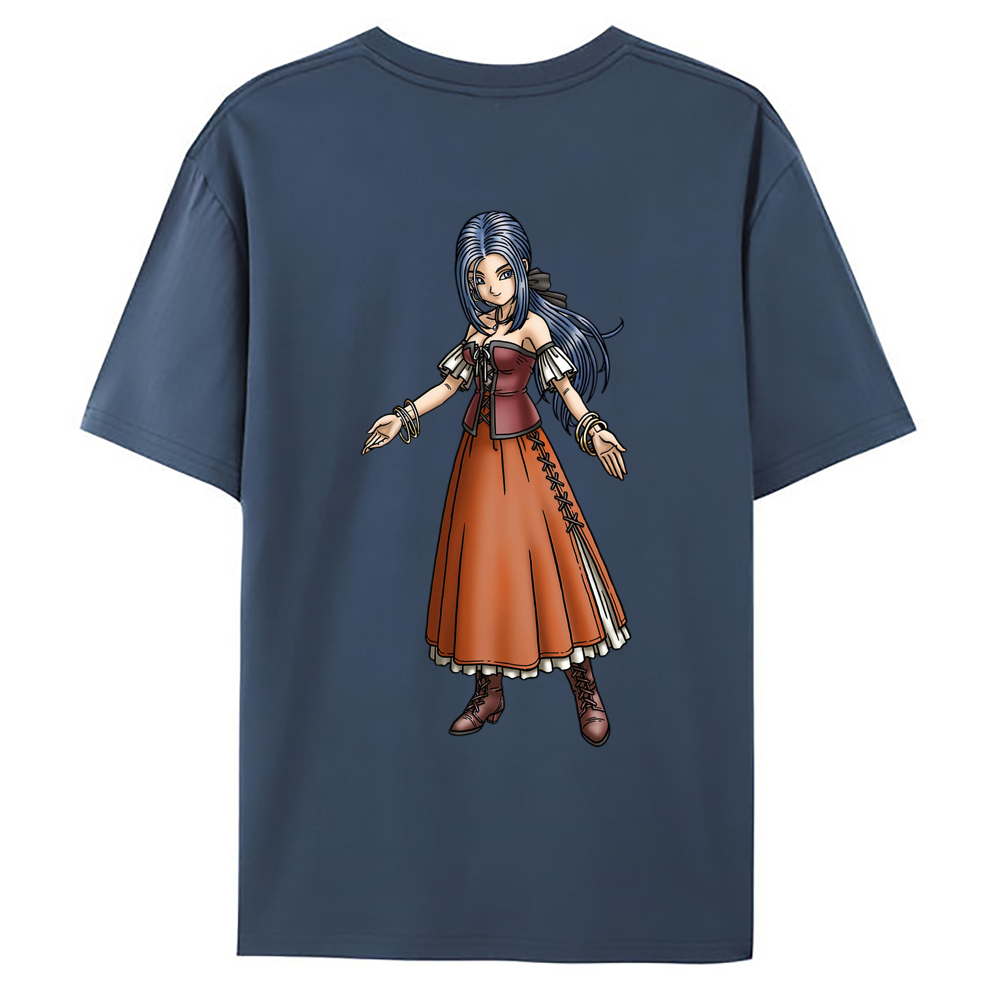 （画像用） ドラゴンクエスト Doragon Kuesuto Dragon Quest 綿100％ メンズ半袖Tシャツ（バックプリント） 通気性