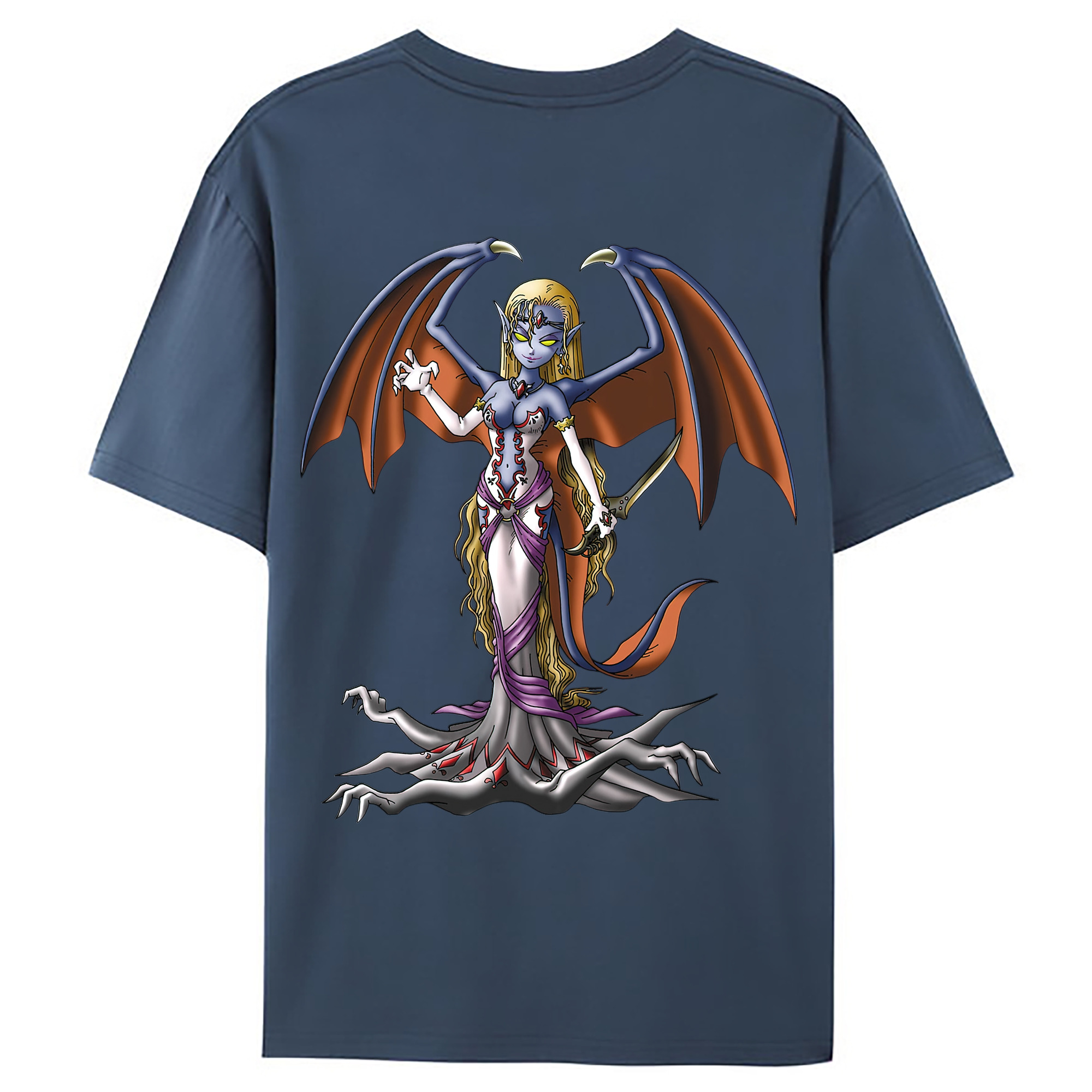 （画像用） ドラゴンクエスト Doragon Kuesuto Dragon Quest 綿100％ メンズ半袖Tシャツ（バックプリント） 通気性