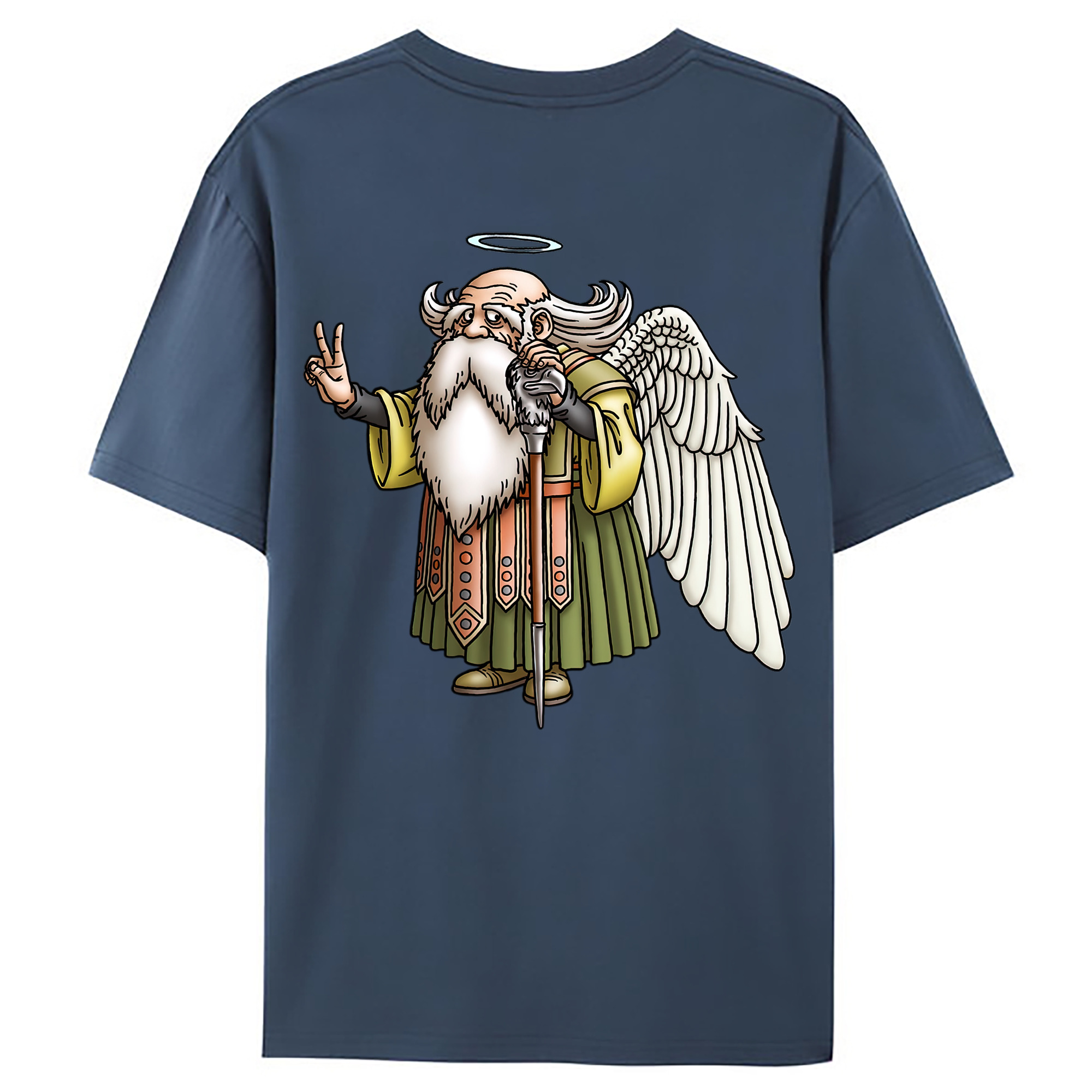 （画像用） ドラゴンクエスト Doragon Kuesuto Dragon Quest 綿100％ メンズ半袖Tシャツ（バックプリント） 通気性