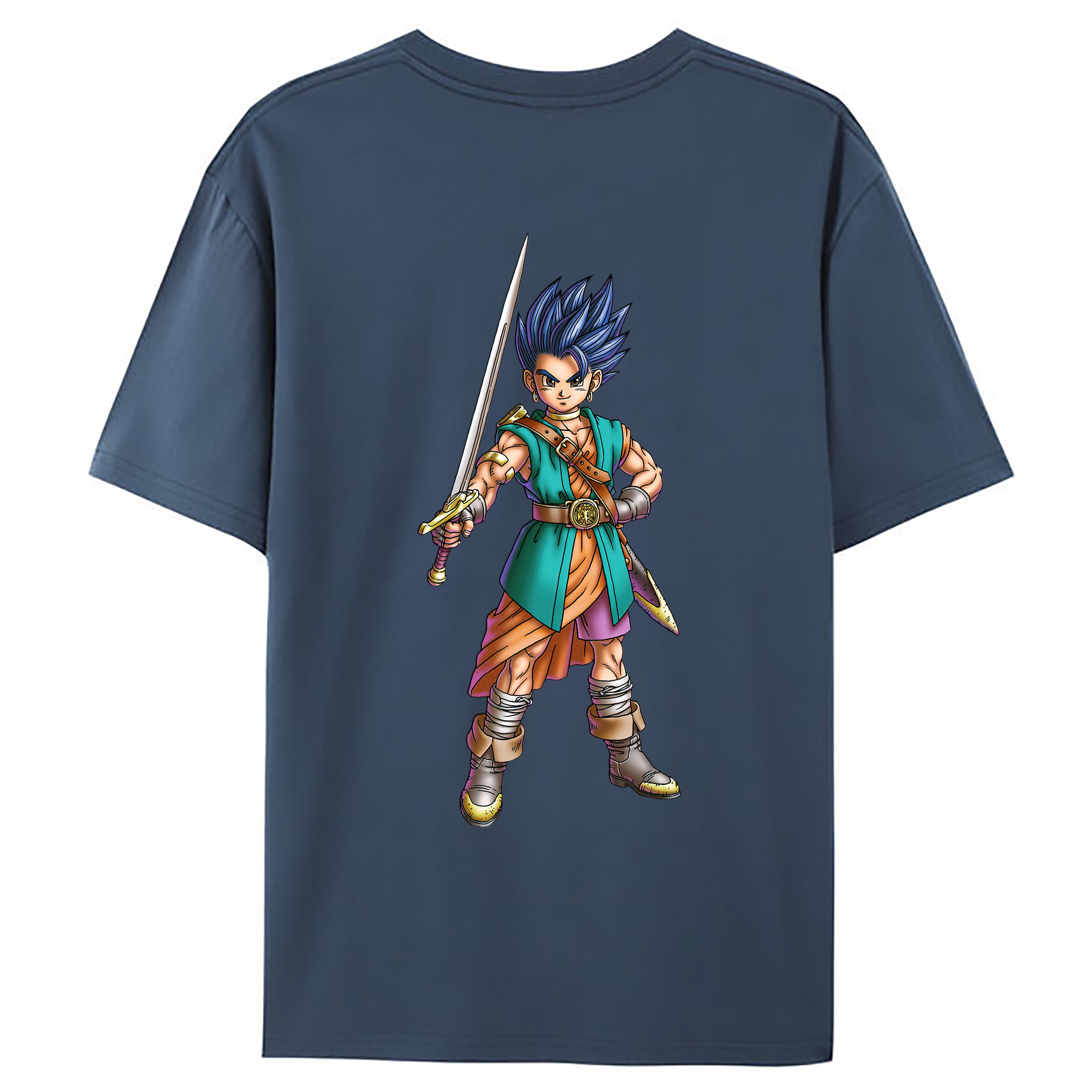 （画像用） ドラゴンクエスト Doragon Kuesuto Dragon Quest 綿100％ メンズ半袖Tシャツ（バックプリント） 通気性