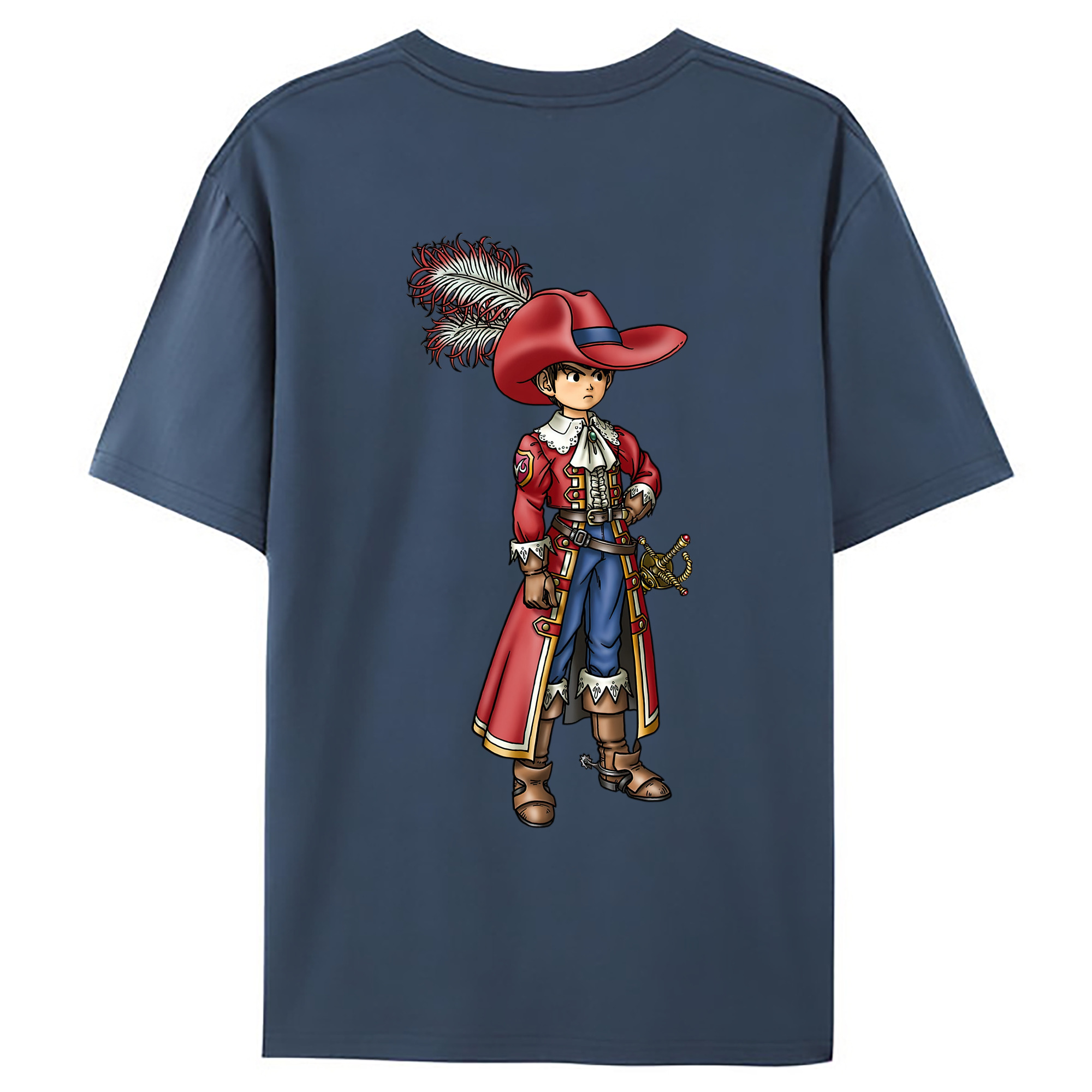 （画像用） ドラゴンクエスト Doragon Kuesuto Dragon Quest 綿100％ メンズ半袖Tシャツ（バックプリント） 通気性