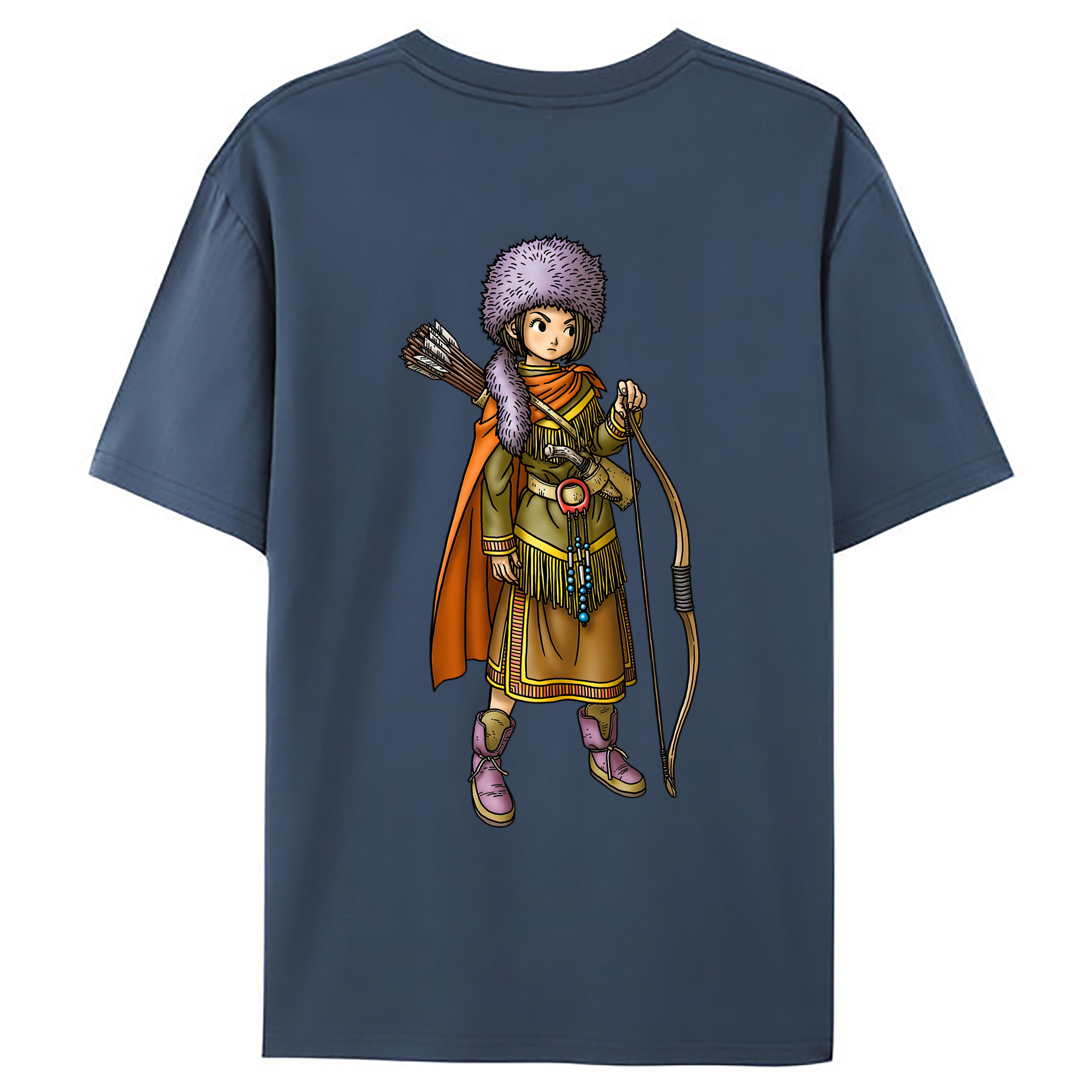 （画像用） ドラゴンクエスト Doragon Kuesuto Dragon Quest 綿100％ メンズ半袖Tシャツ（バックプリント） 通気性