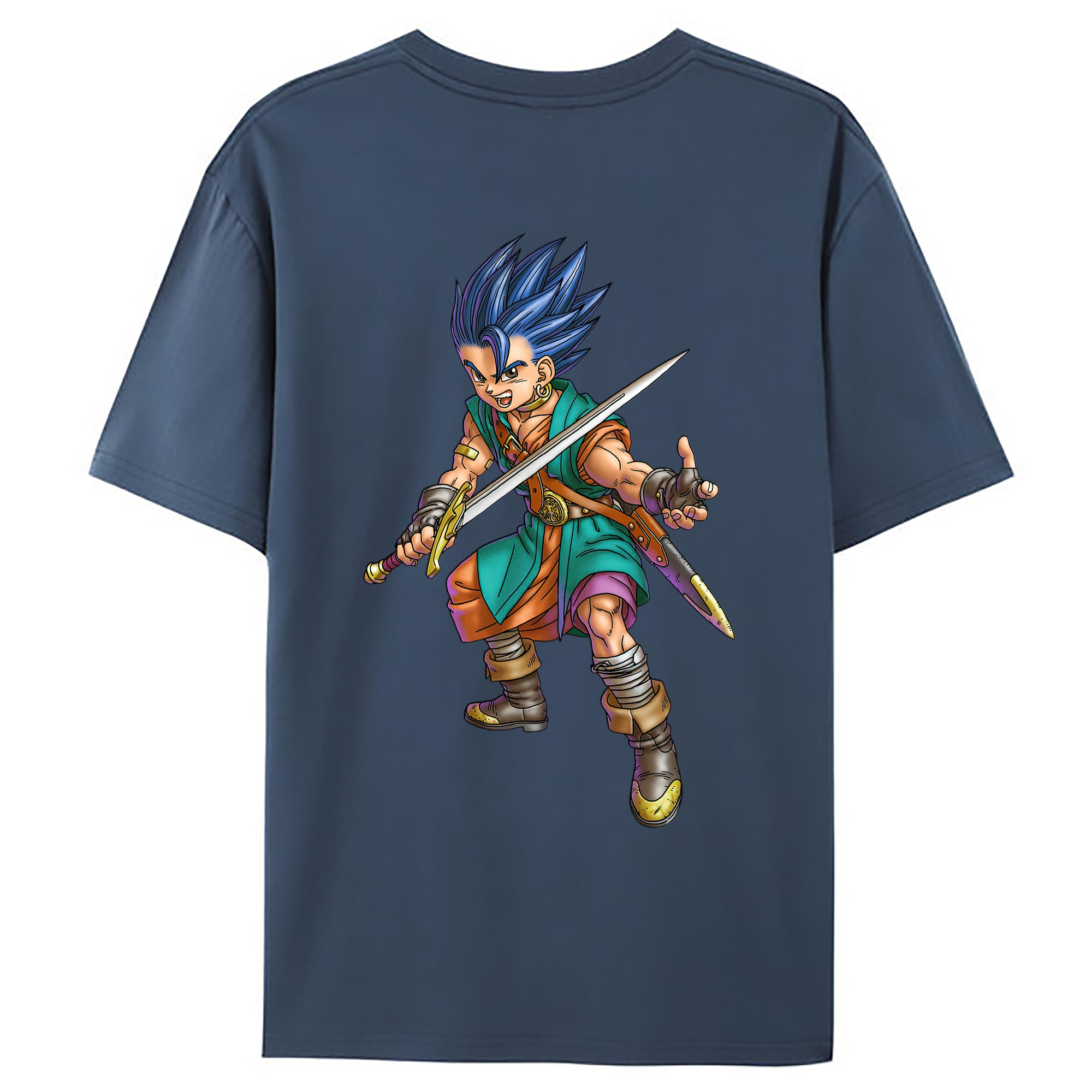 （画像用） ドラゴンクエスト Doragon Kuesuto Dragon Quest 綿100％ メンズ半袖Tシャツ（バックプリント） 通気性
