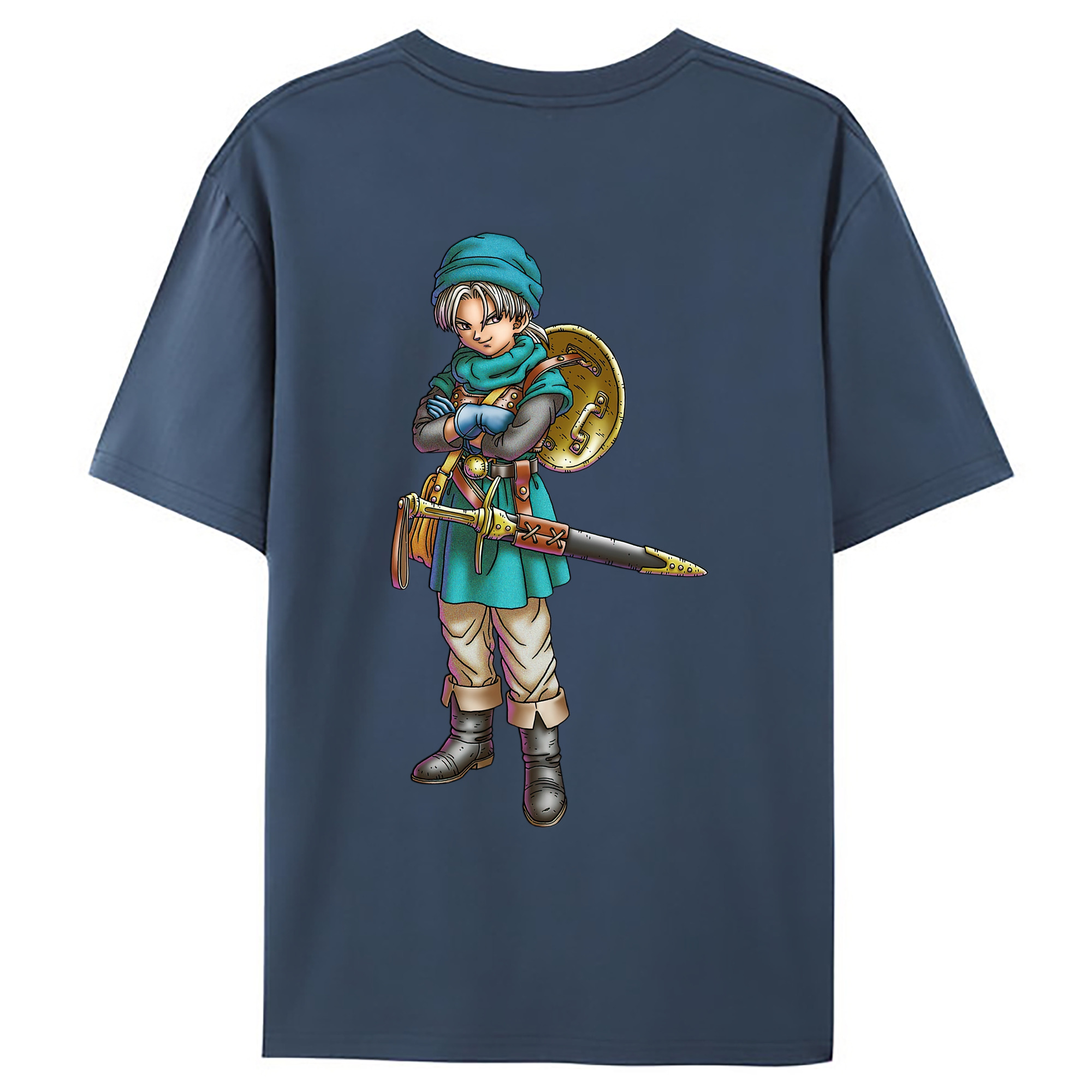 （画像用） ドラゴンクエスト Doragon Kuesuto Dragon Quest 綿100％ メンズ半袖Tシャツ（バックプリント） 通気性
