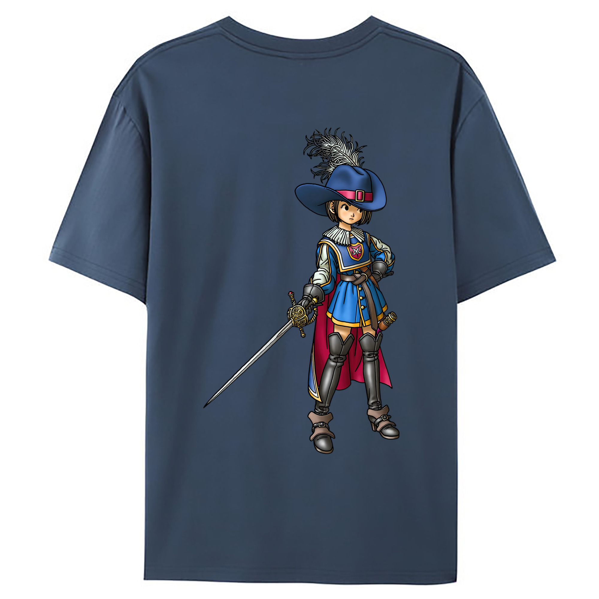 （画像用） ドラゴンクエスト Doragon Kuesuto Dragon Quest 綿100％ メンズ半袖Tシャツ（バックプリント） 通気性