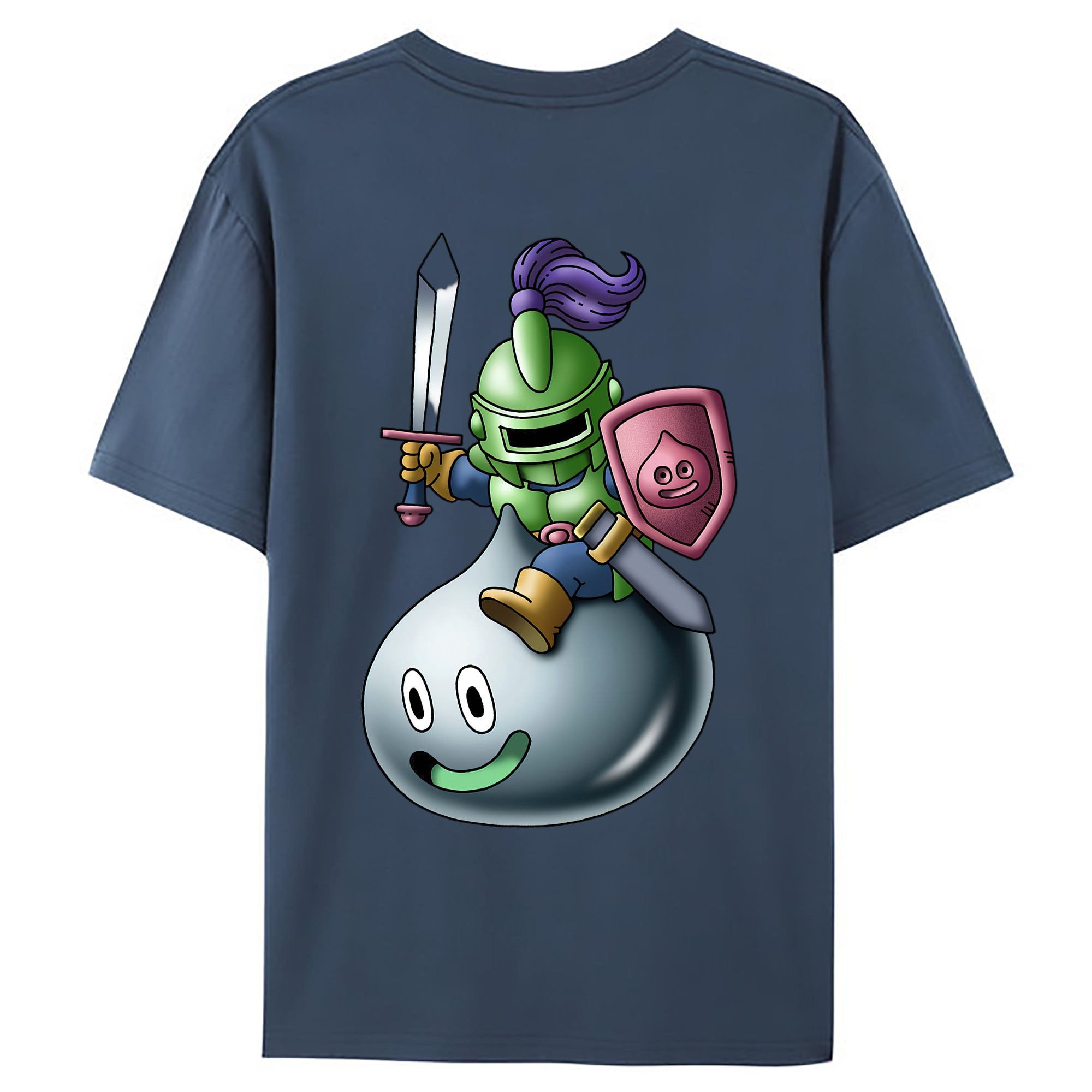 （画像用） ドラゴンクエスト Doragon Kuesuto Dragon Quest 綿100％ メンズ半袖Tシャツ（バックプリント） 通気性