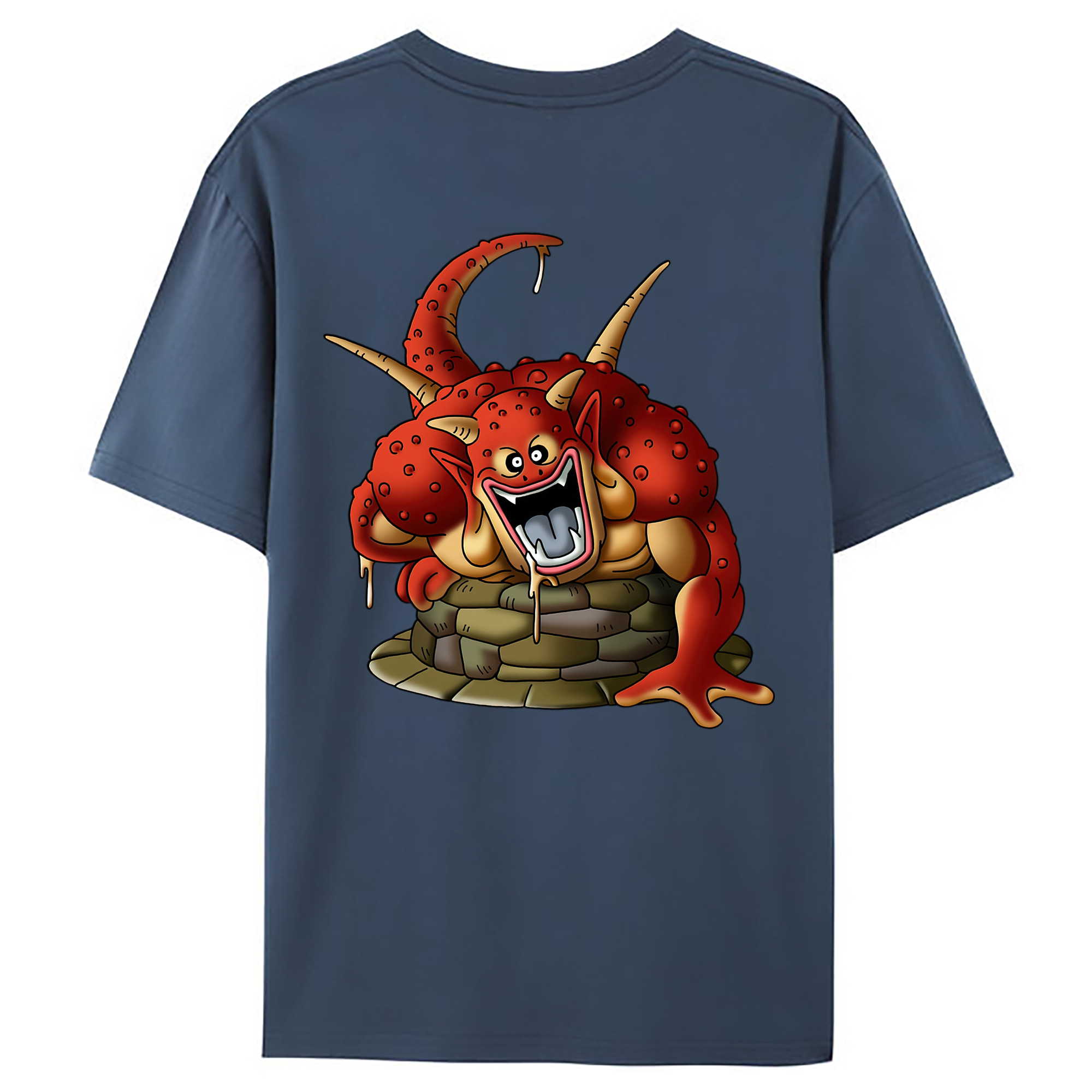 （画像用） ドラゴンクエスト Doragon Kuesuto Dragon Quest 綿100％ メンズ半袖Tシャツ（バックプリント） 通気性
