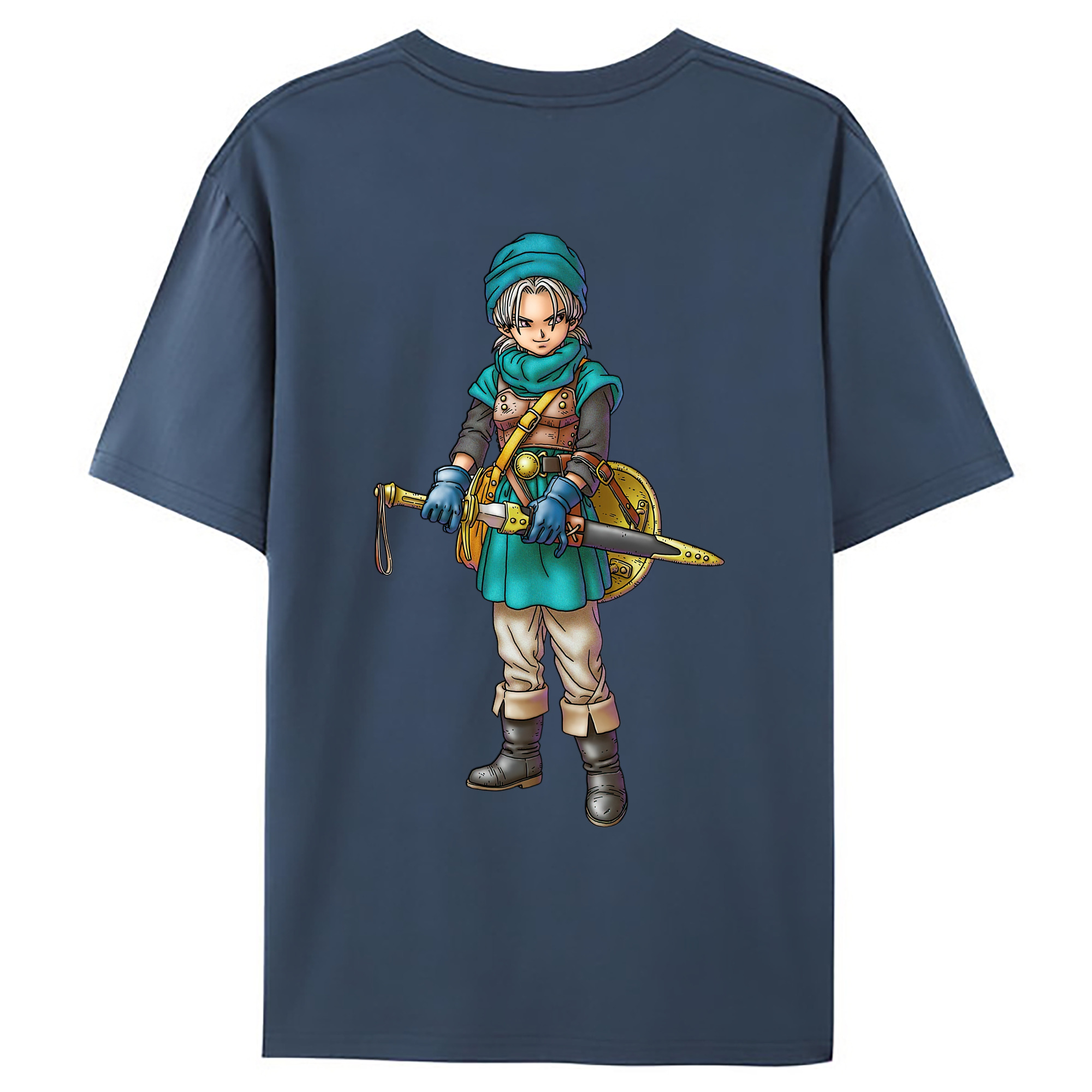 （画像用） ドラゴンクエスト Doragon Kuesuto Dragon Quest 綿100％ メンズ半袖Tシャツ（バックプリント） 通気性