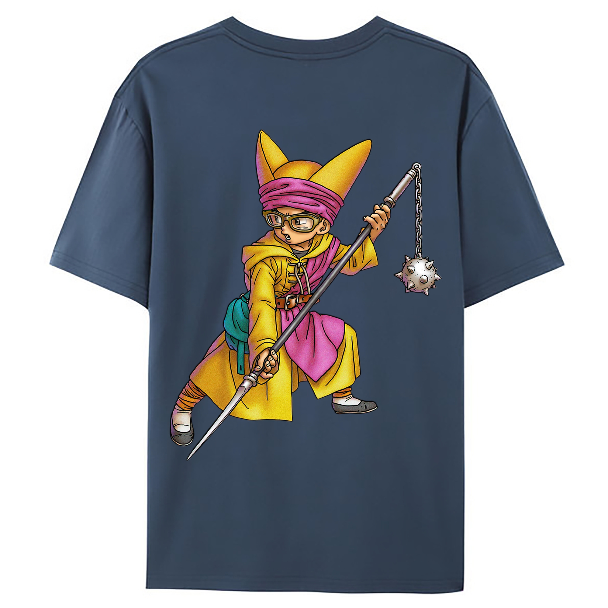 （画像用） ドラゴンクエスト Doragon Kuesuto Dragon Quest 綿100％ メンズ半袖Tシャツ（バックプリント） 通気性