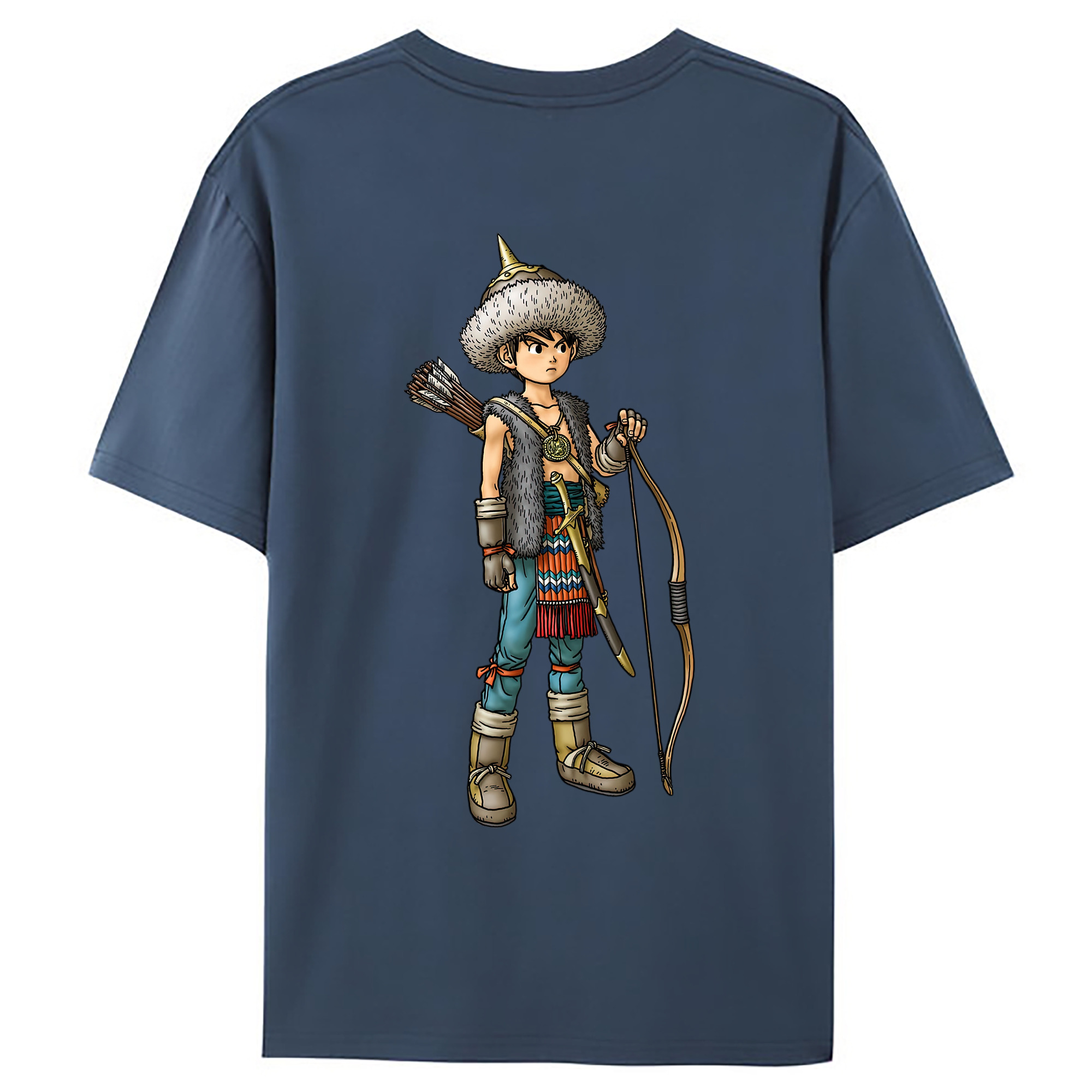 （画像用） ドラゴンクエスト Doragon Kuesuto Dragon Quest 綿100％ メンズ半袖Tシャツ（バックプリント） 通気性