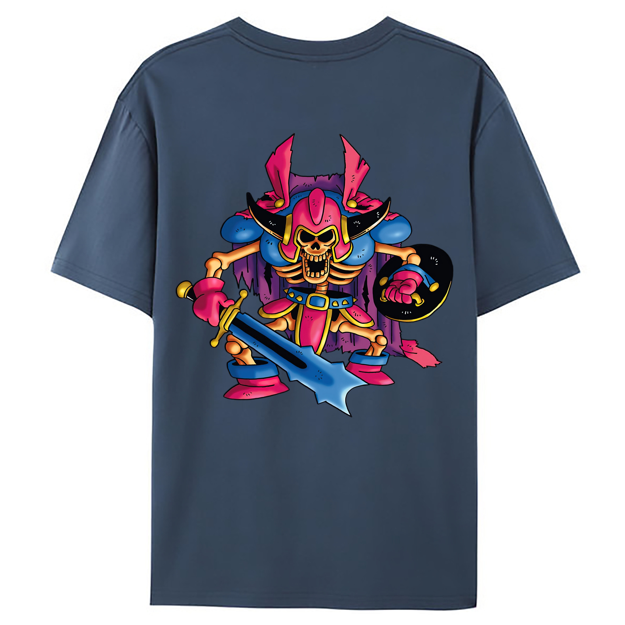 （画像用） ドラゴンクエスト Doragon Kuesuto Dragon Quest 綿100％ メンズ半袖Tシャツ（バックプリント） 通気性