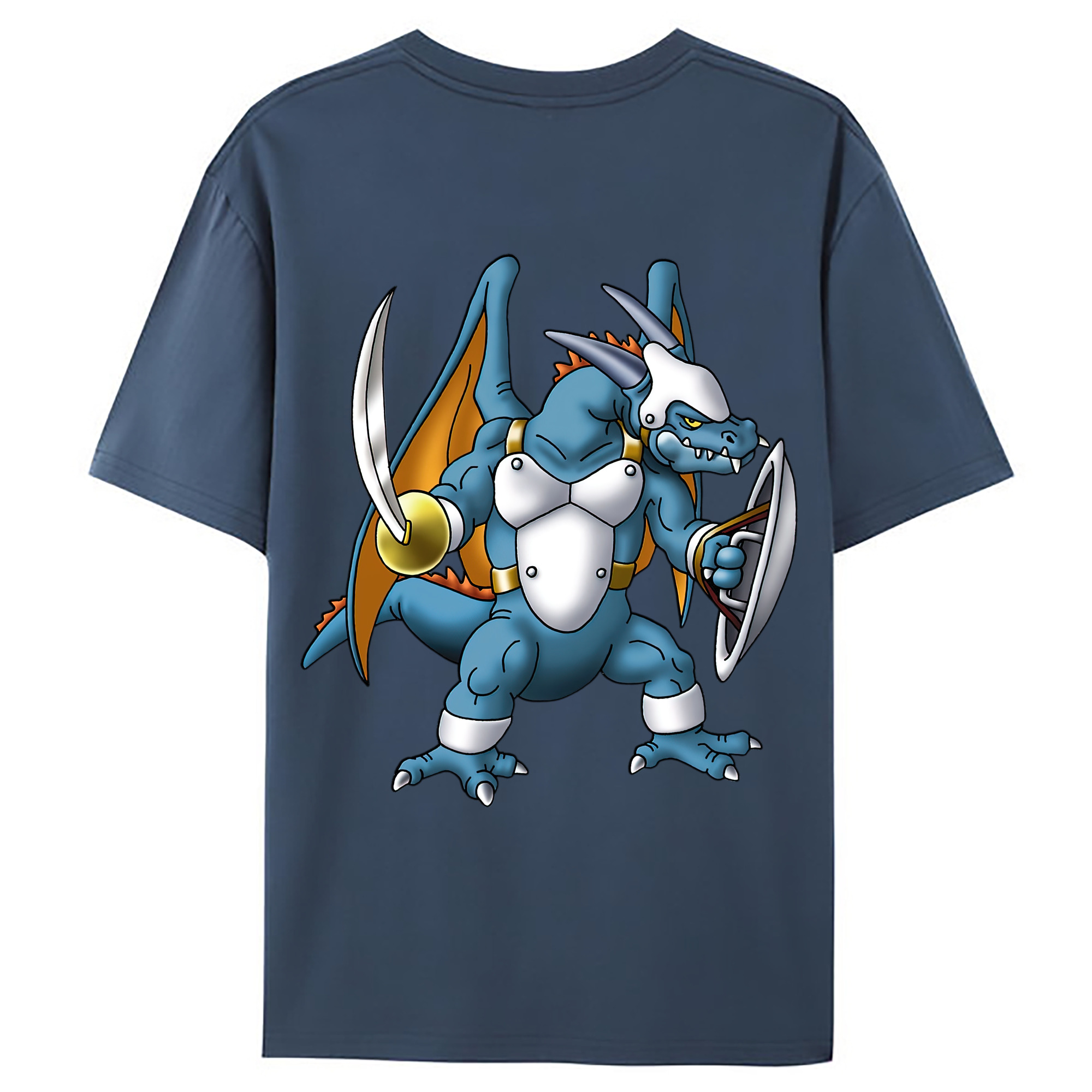 （画像用） ドラゴンクエスト Doragon Kuesuto Dragon Quest 綿100％ メンズ半袖Tシャツ（バックプリント） 通気性