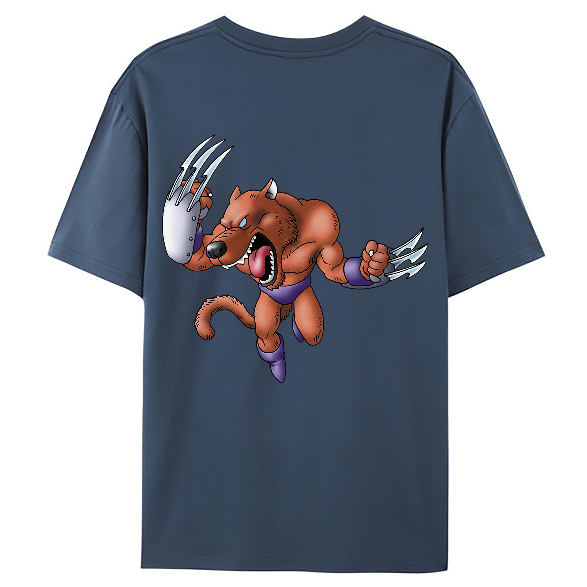 （画像用） ドラゴンクエスト Doragon Kuesuto Dragon Quest 綿100％ メンズ半袖Tシャツ（バックプリント） 通気性