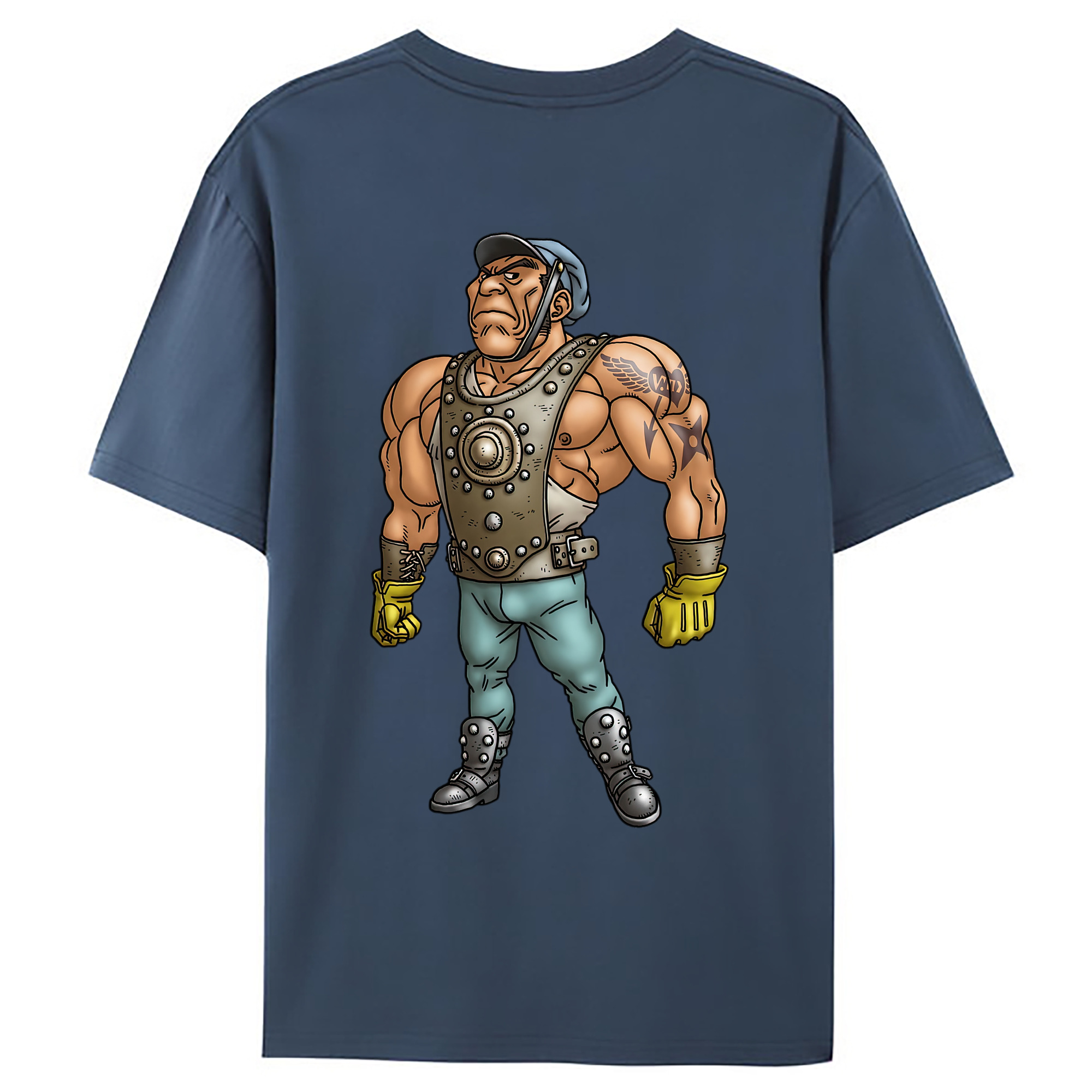 （画像用） ドラゴンクエスト Doragon Kuesuto Dragon Quest 綿100％ メンズ半袖Tシャツ（バックプリント） 通気性