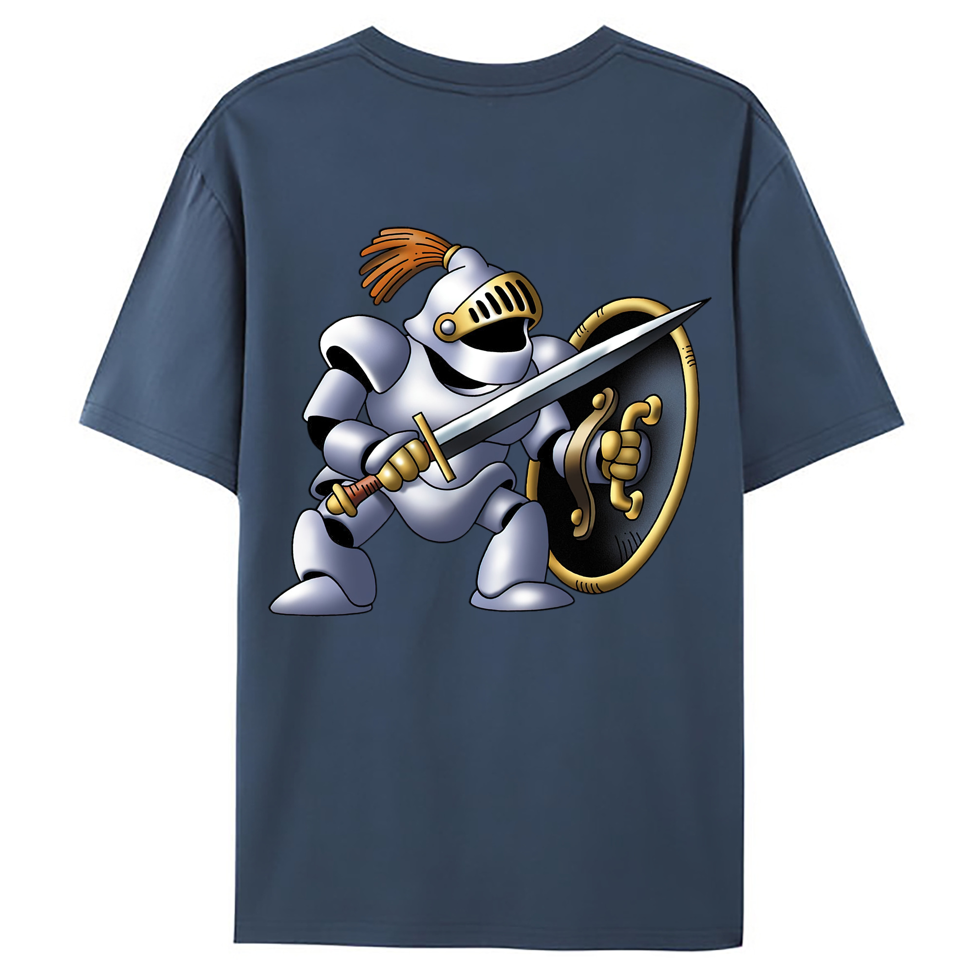 （画像用） ドラゴンクエスト Doragon Kuesuto Dragon Quest 綿100％ メンズ半袖Tシャツ（バックプリント） 通気性